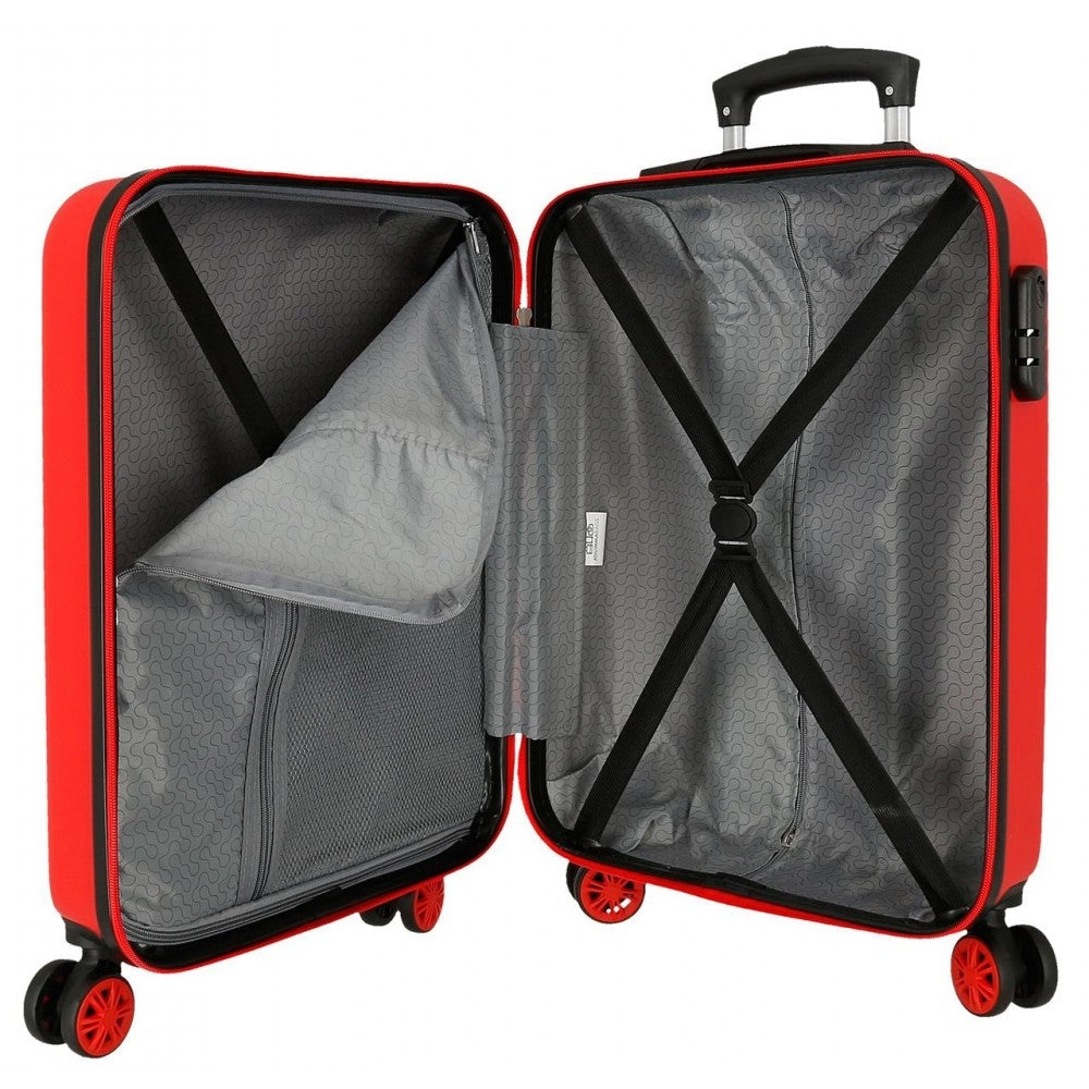 Valise cabine rigide Disney Here Starts 55 cm rouge