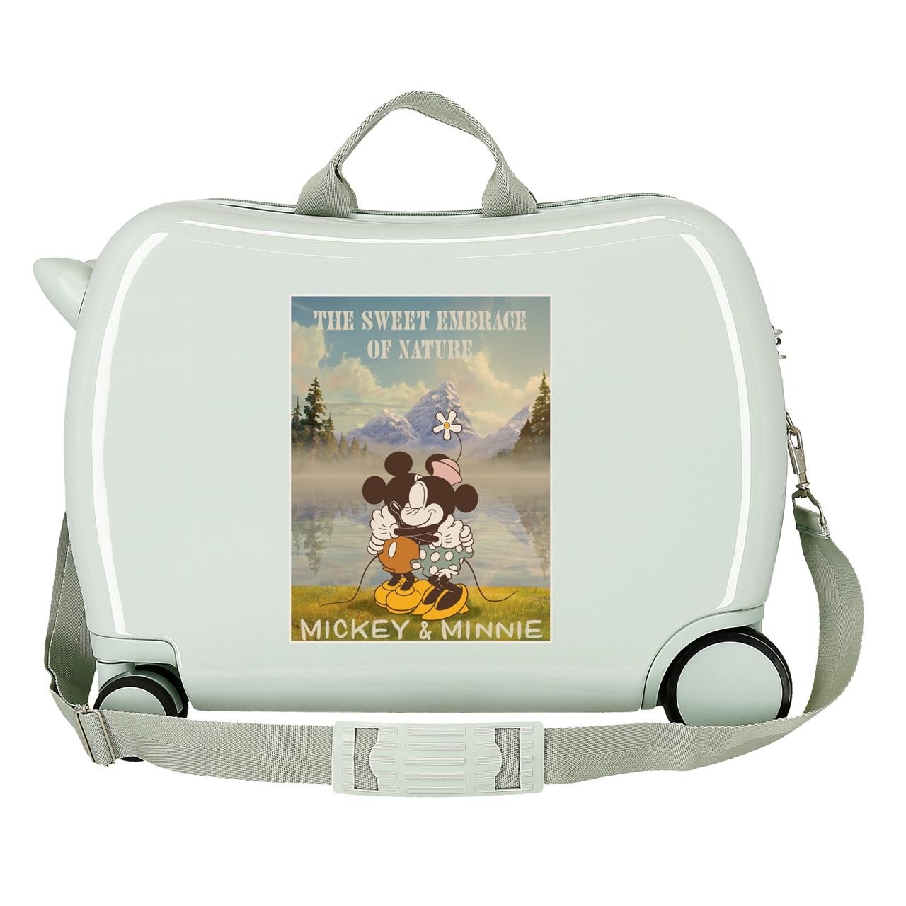 Children's suitcase MINNIE NATURE 2 multidirectional wheels mint green