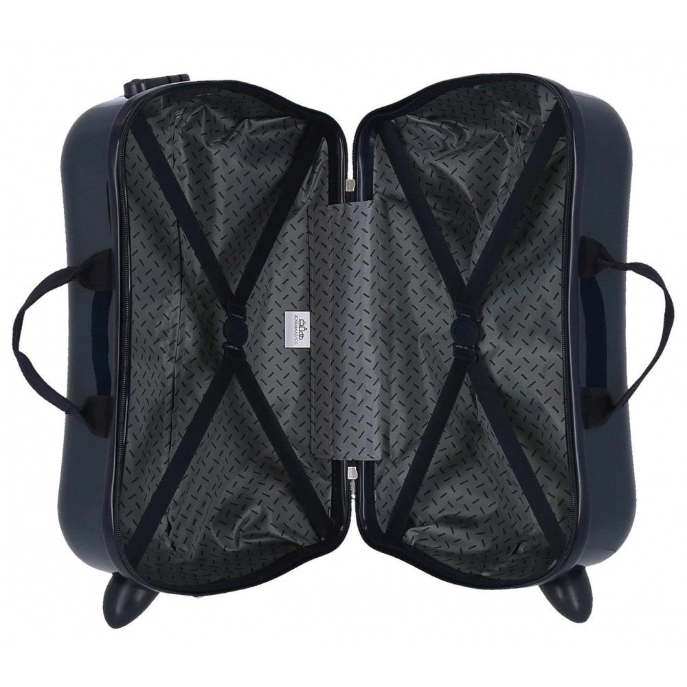 Valise pour enfants Stitch Face down 2 roues multidirectionnelles marines