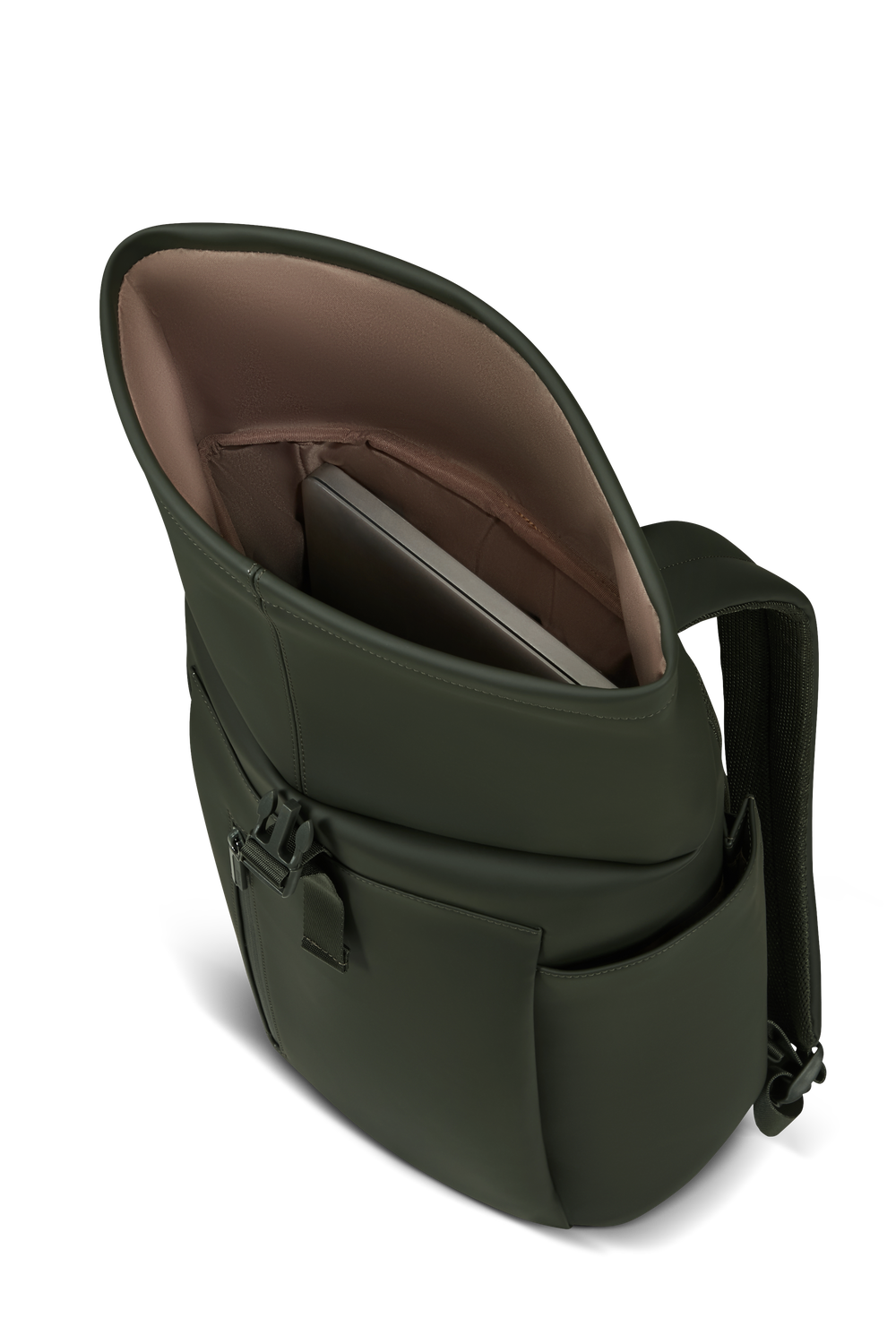 LIPAULT backpack rolltop 15,6" LOST IN BERLIN - Dark moss