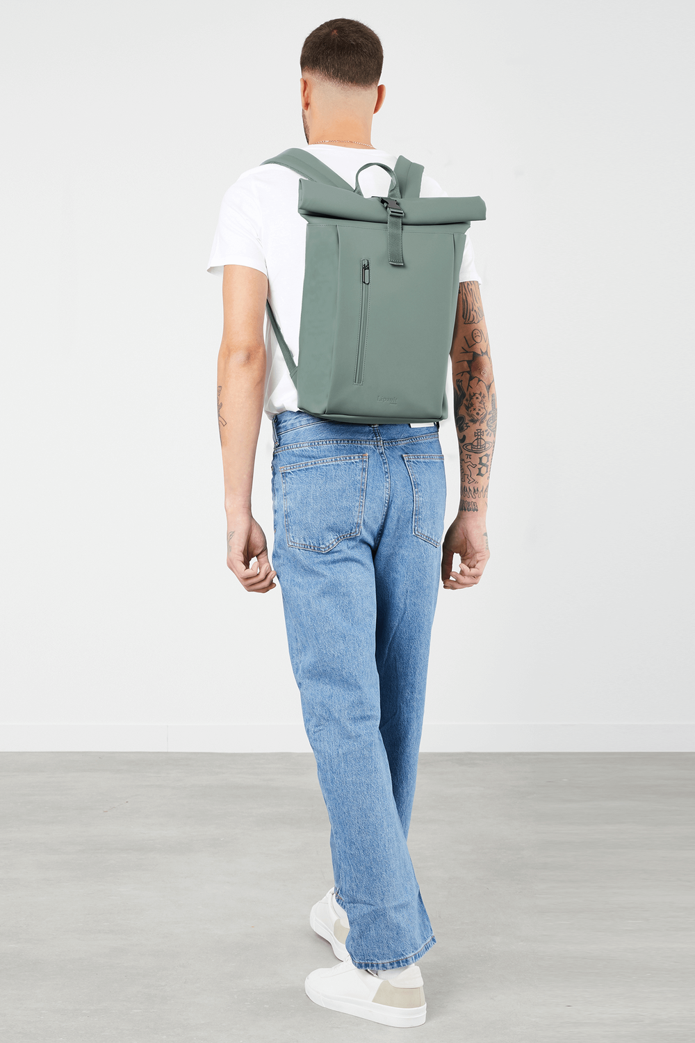 LIPAULT reppu rolltop 15,6" LOST IN BERLIN - Joogavihreä