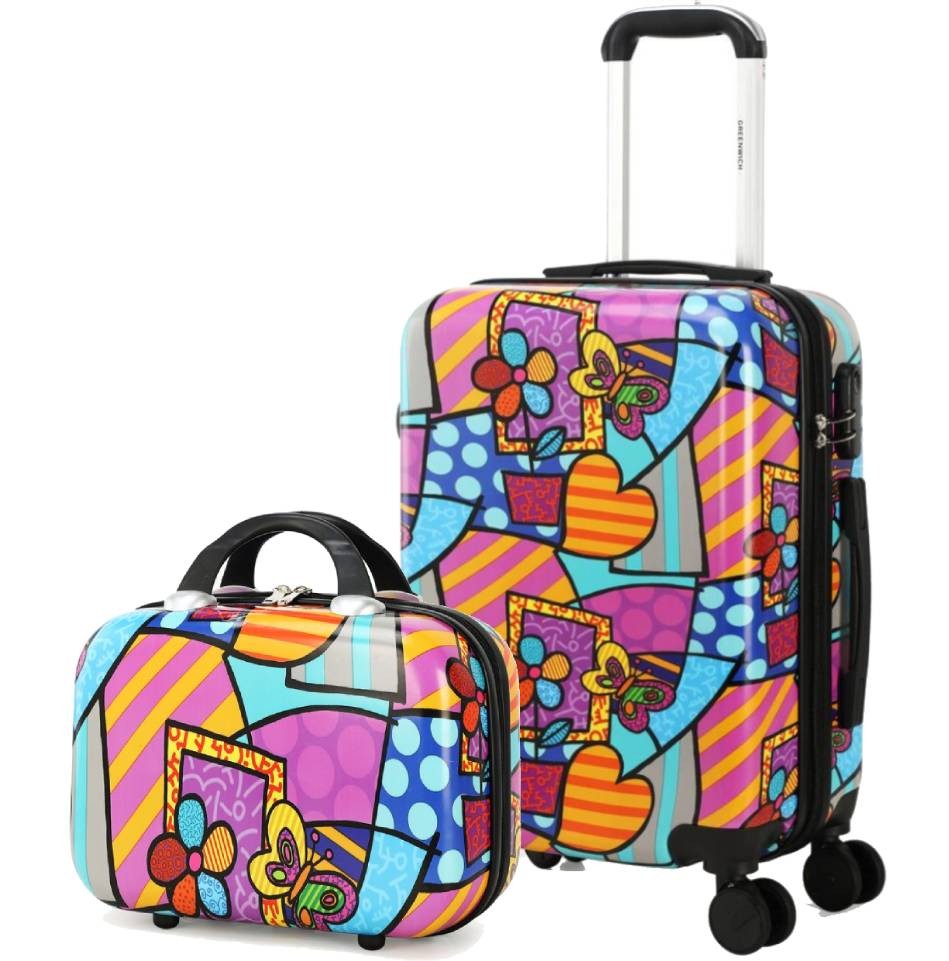 GREENWICH Jeu de Valise cabine + NECESER SMALL HEARTS