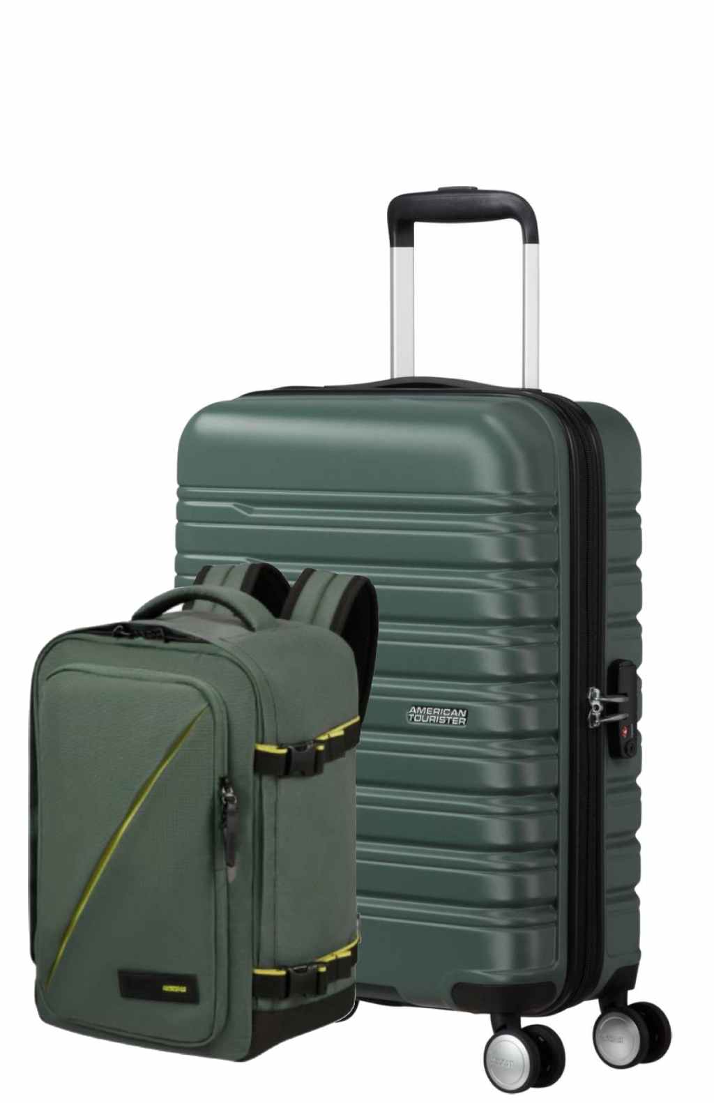 Pack Cabin suitcase FLASHLINE + Backpack TAKE2CABIN of American Tourister - Green