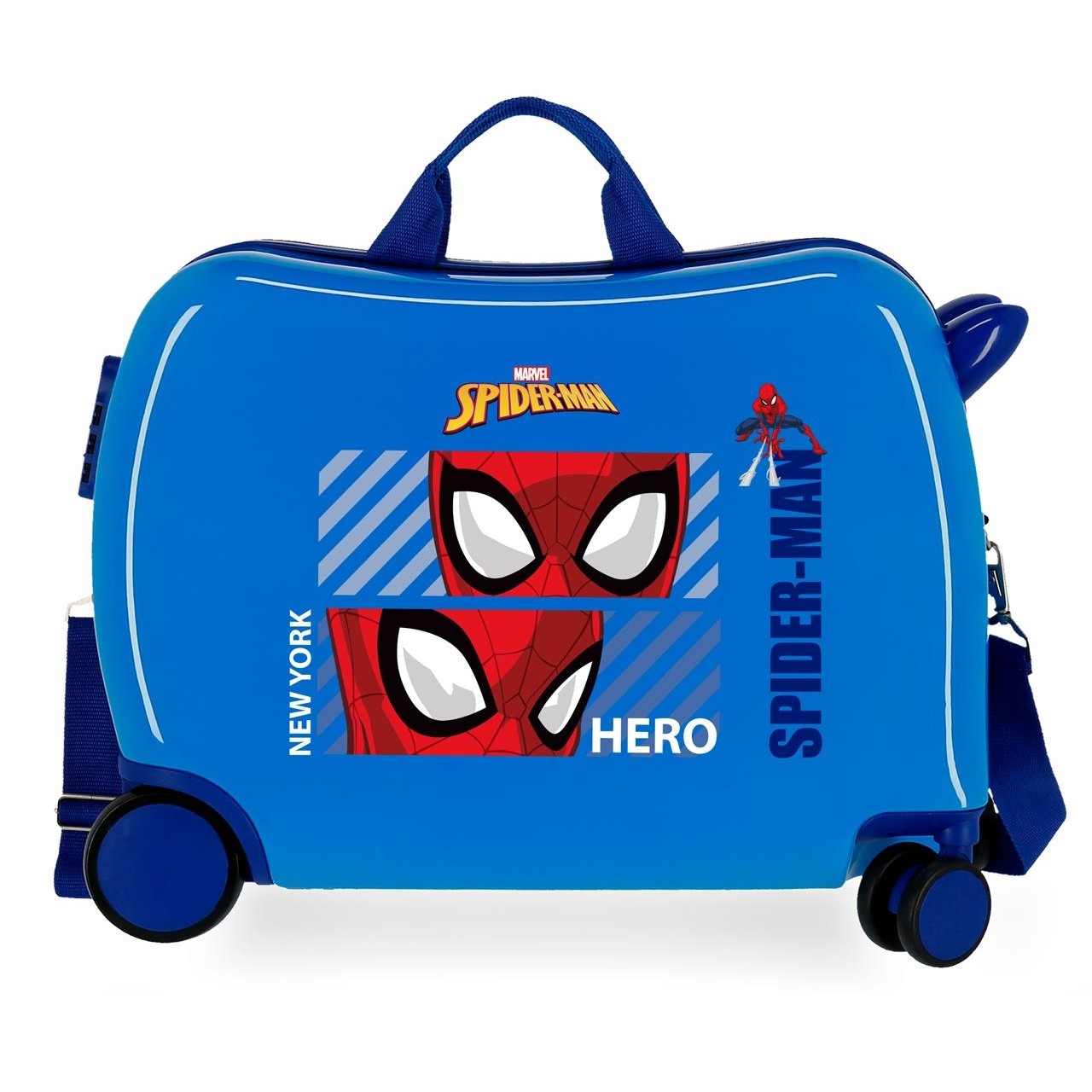 Children's suitcase Spiderman Hero 2 blue multidirectional wheels