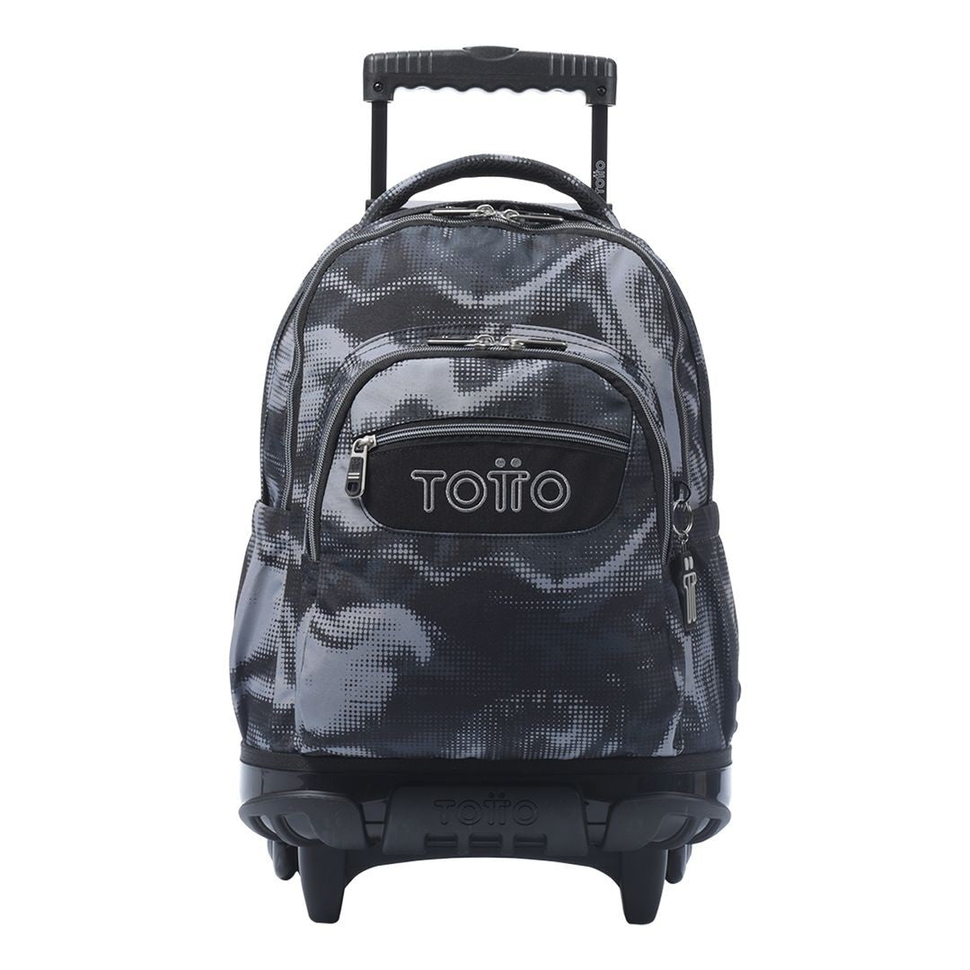 TOTTO School backpack with wheels - lines - 6YA Bluc