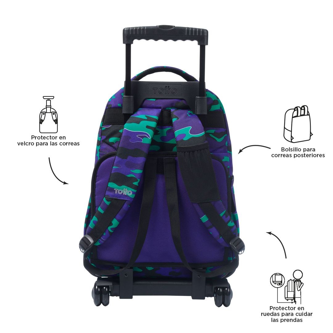 TOTTO School backpack with wheels - lines - 8JY Seli