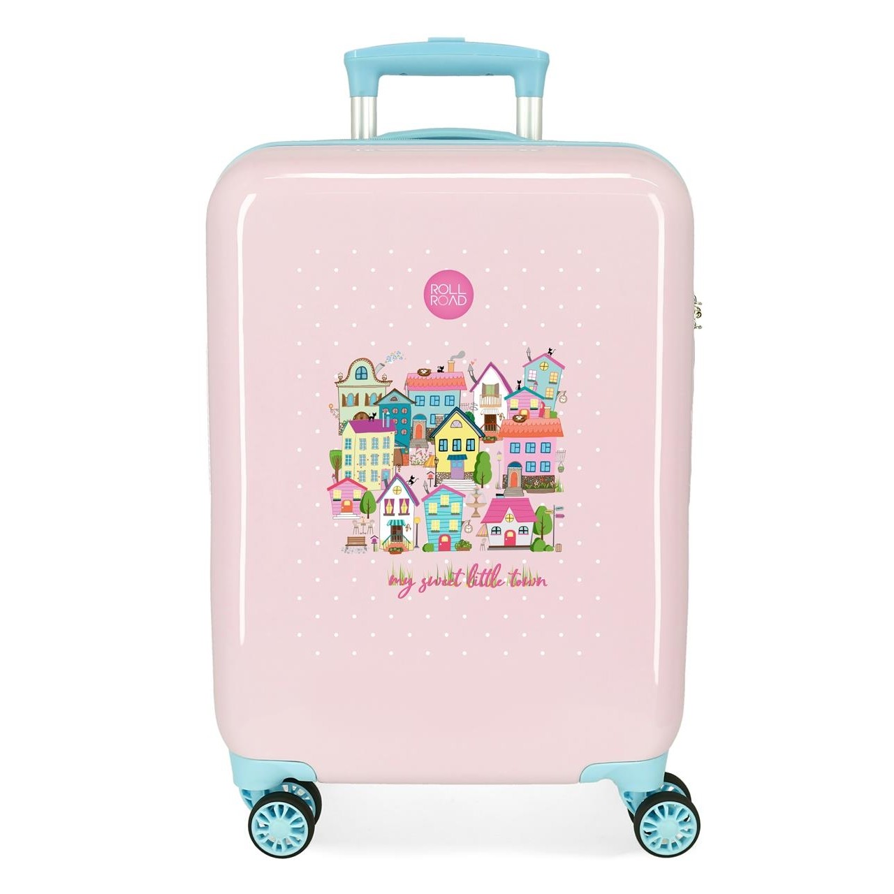 Cabin suitcase Roll Road My little town rigid 55cm Black light rose