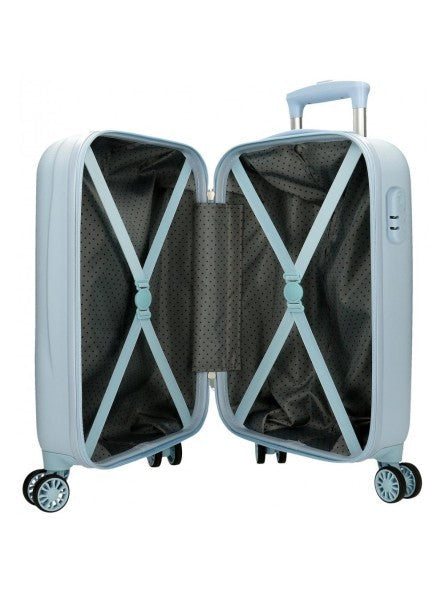 Cabinekoffer onbuigzaam Disney Happy Stitch Celeste 50 cm