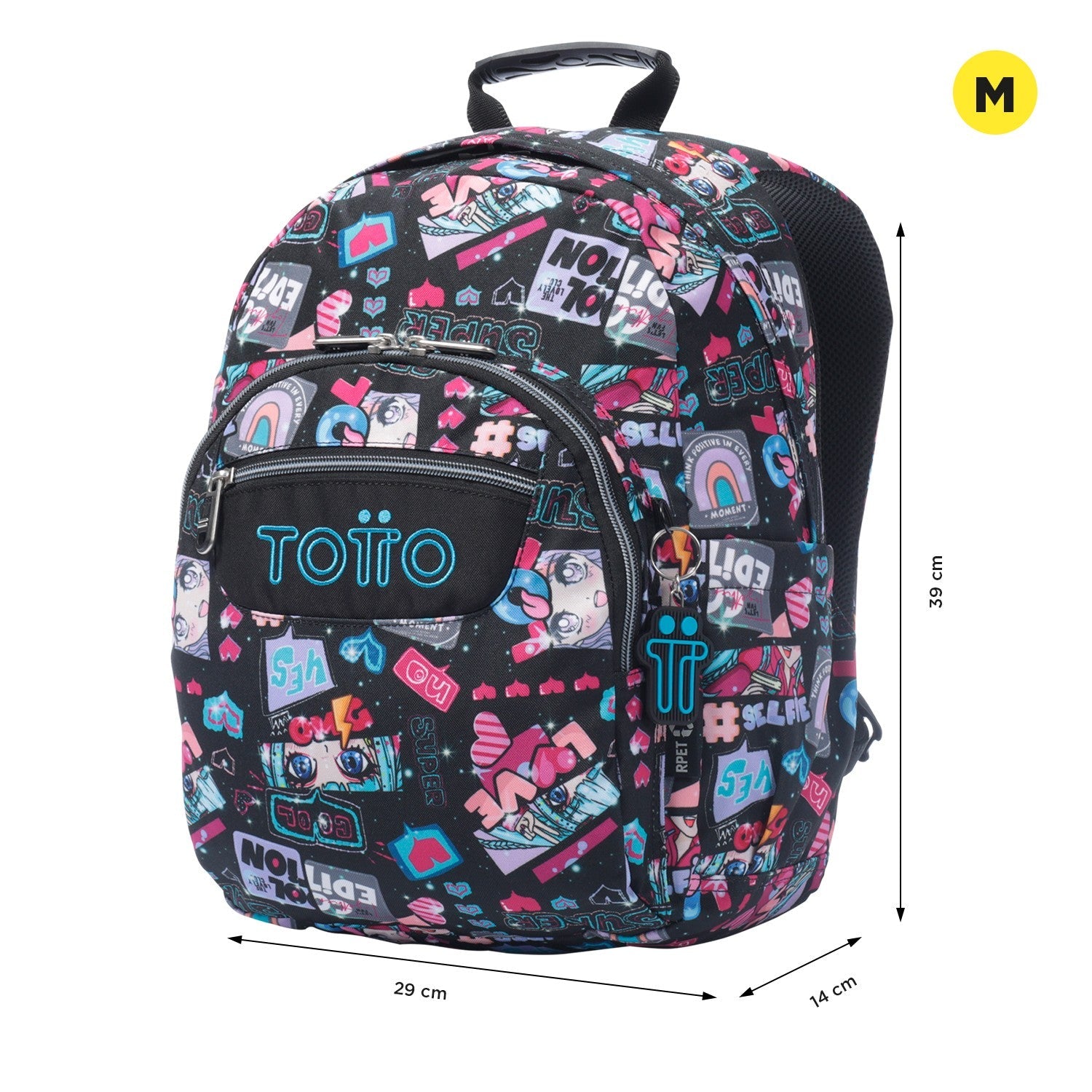 Totto Black School Backpack Misato - Gommas -6CZ