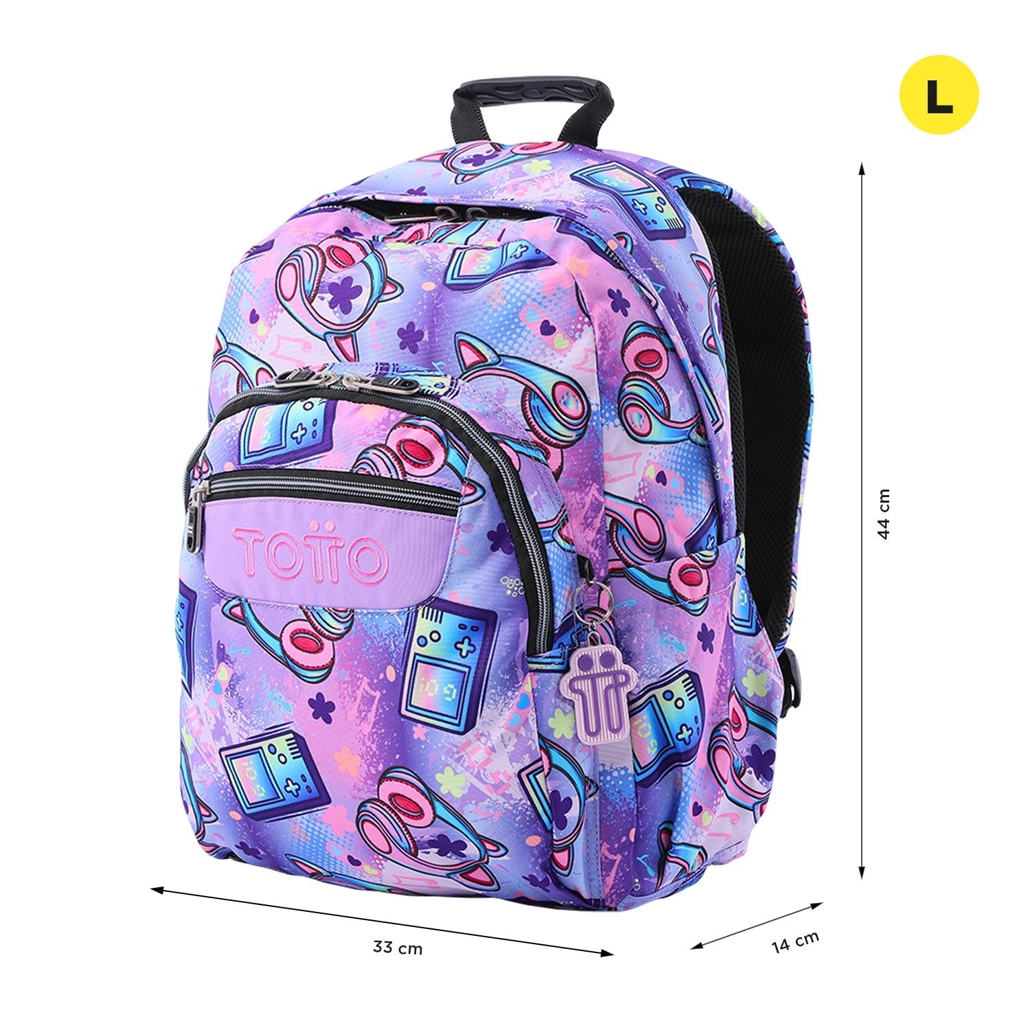 TOTTO Schul -Rucksack anpassbar an das Auto Meowsica 4QH - Acuareles
