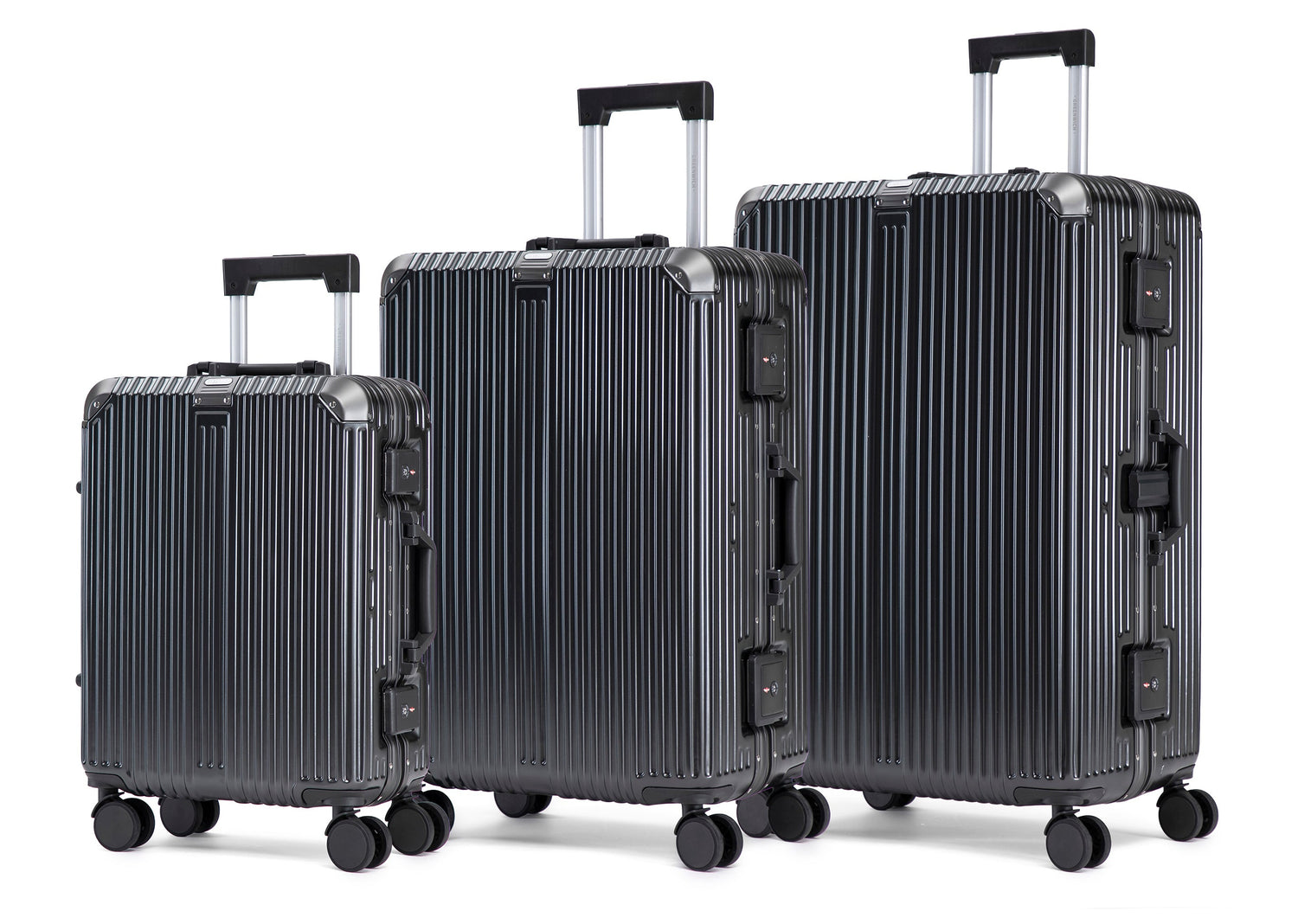 GREENWICH Set von ALUMINIUM-Koffer FRAME 55cm/69cm/78cm DOHA