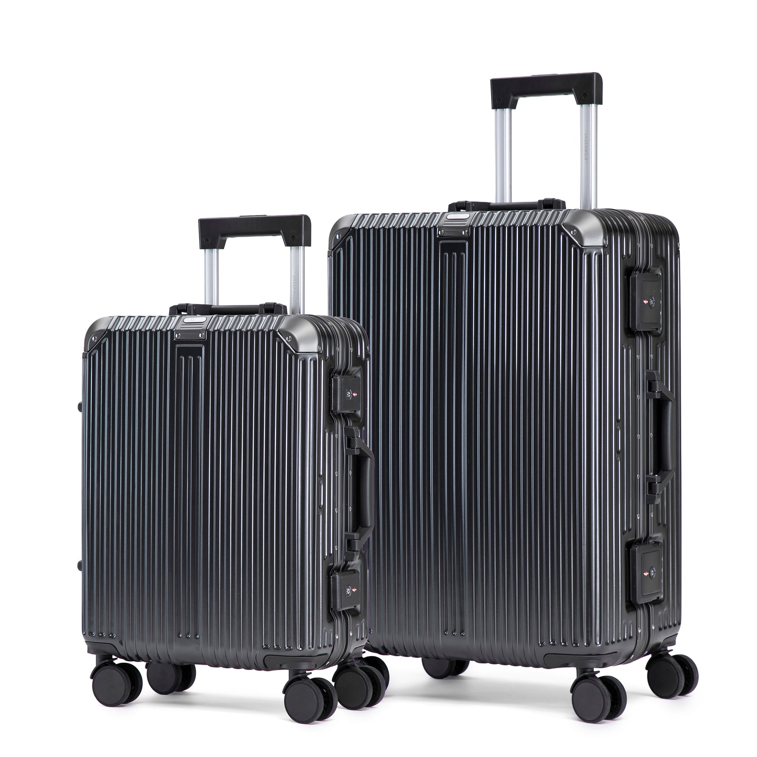 GREENWICH set small suitcase 56cm + large 78cm ALUMINUM suitcase FRAME DOHA