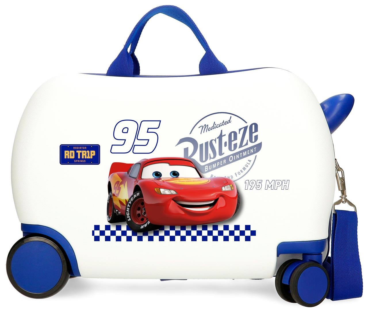 2021042 Maleta INF.ABS 4R.(2 MULTI.) 45CM. CARS TRIP White