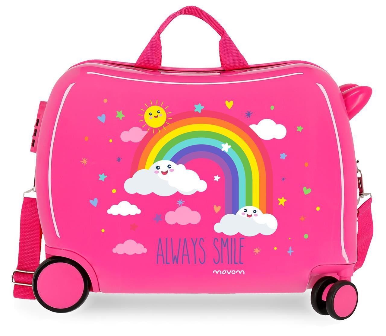 2189821 Maleta INF.ABS 4R.ARCOIRIS MOVOM ALWAYS SMILE FUCHSIA