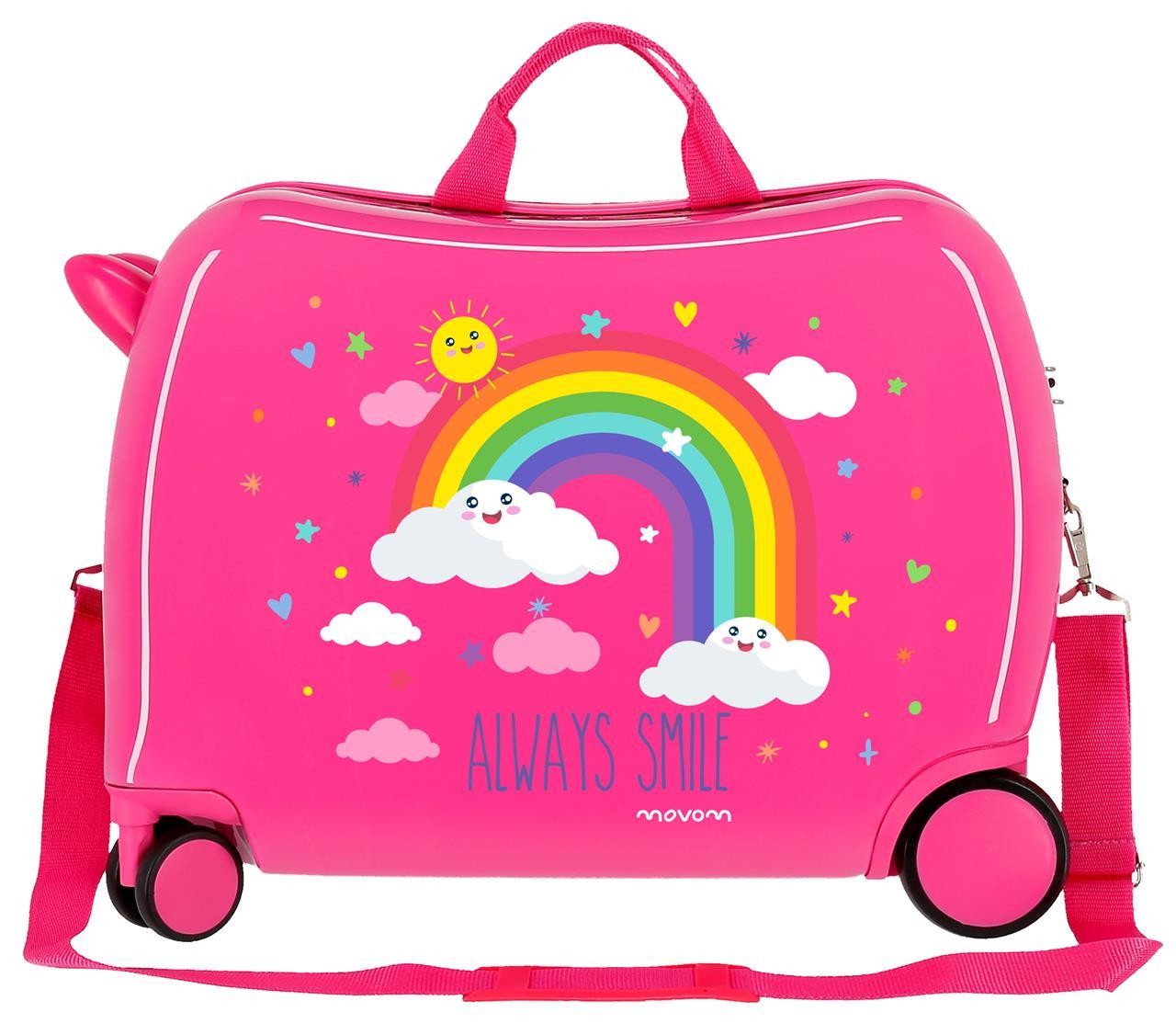 2189821 Maleta INF.ABS 4R.ARCOIRIS MOVOM ALWAYS SMILE FUCHSIA