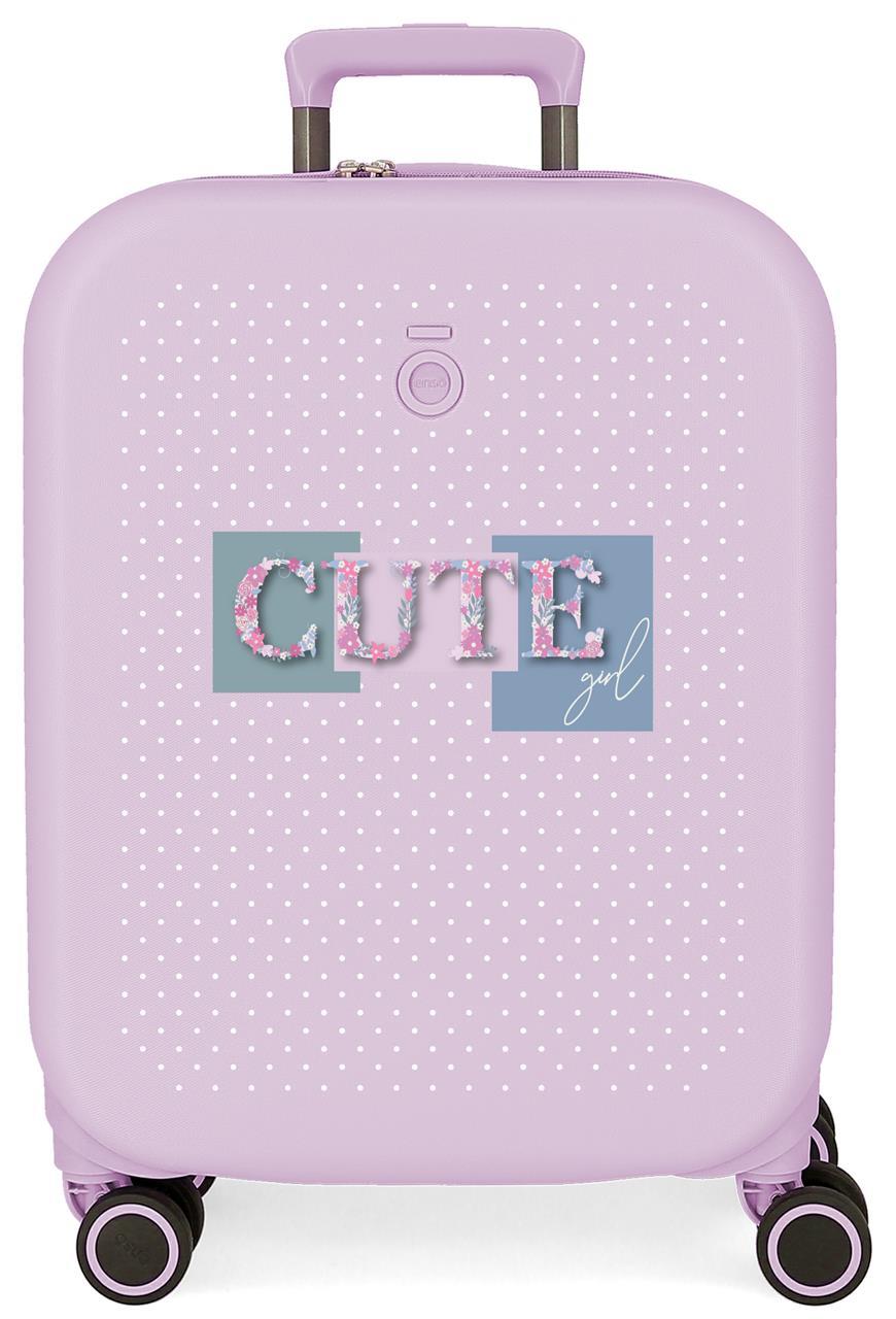 9539123 TROLLEY ABS 55CM. 4R. ENSO CUTE GIRL LILA