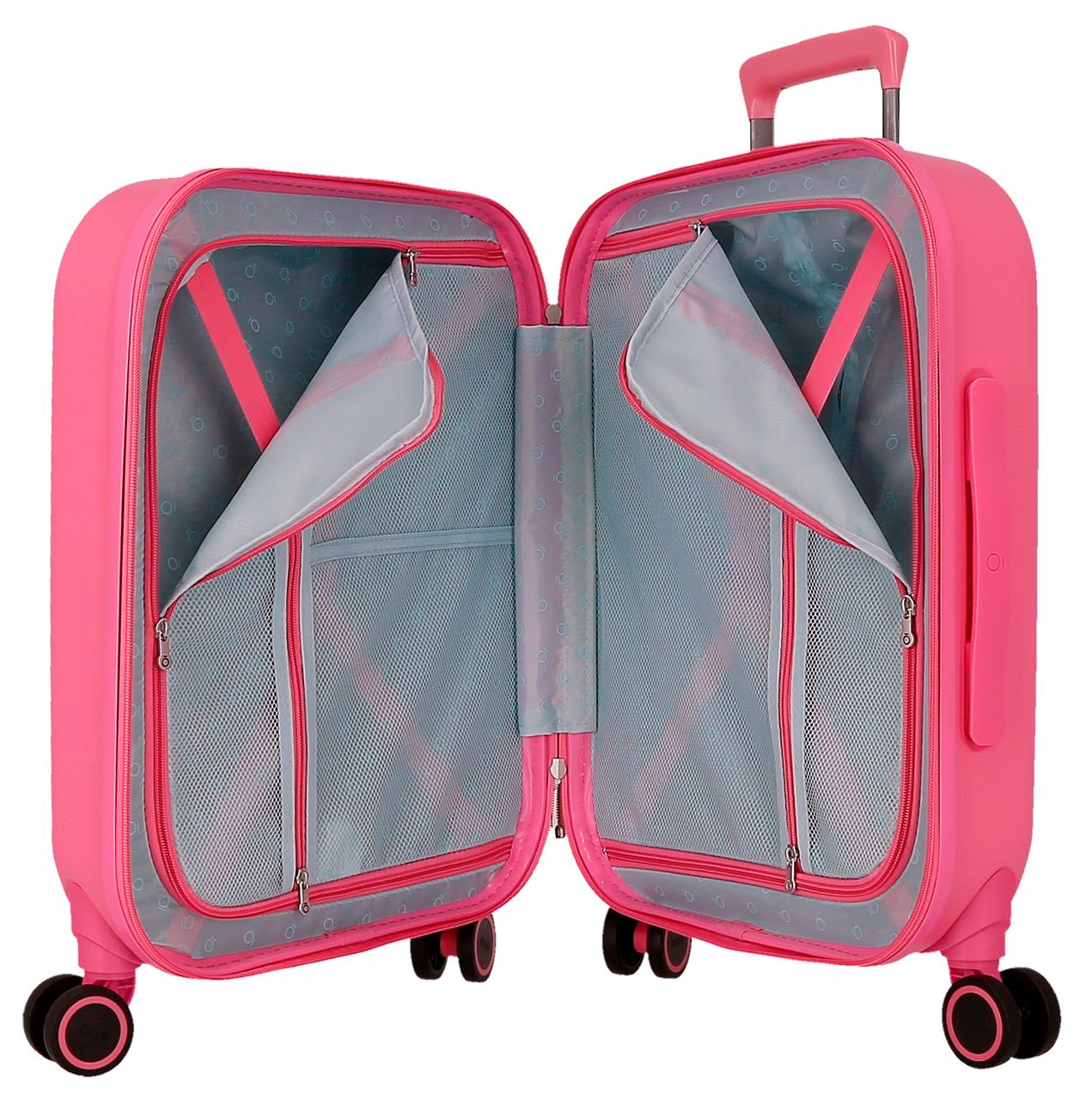 9629125 TROLLEY ABS 55CM. 4r. ENSO FÚCSIA