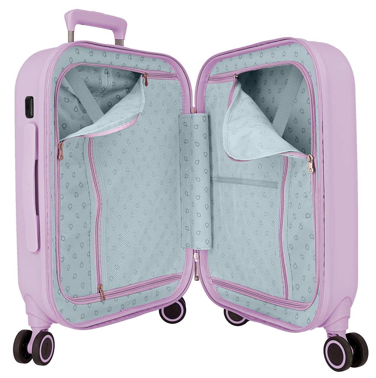 9958621 TROLLEY ABS 55CM.C/EXP.4R. ENSO QUEEN OF HEARTS LILAC