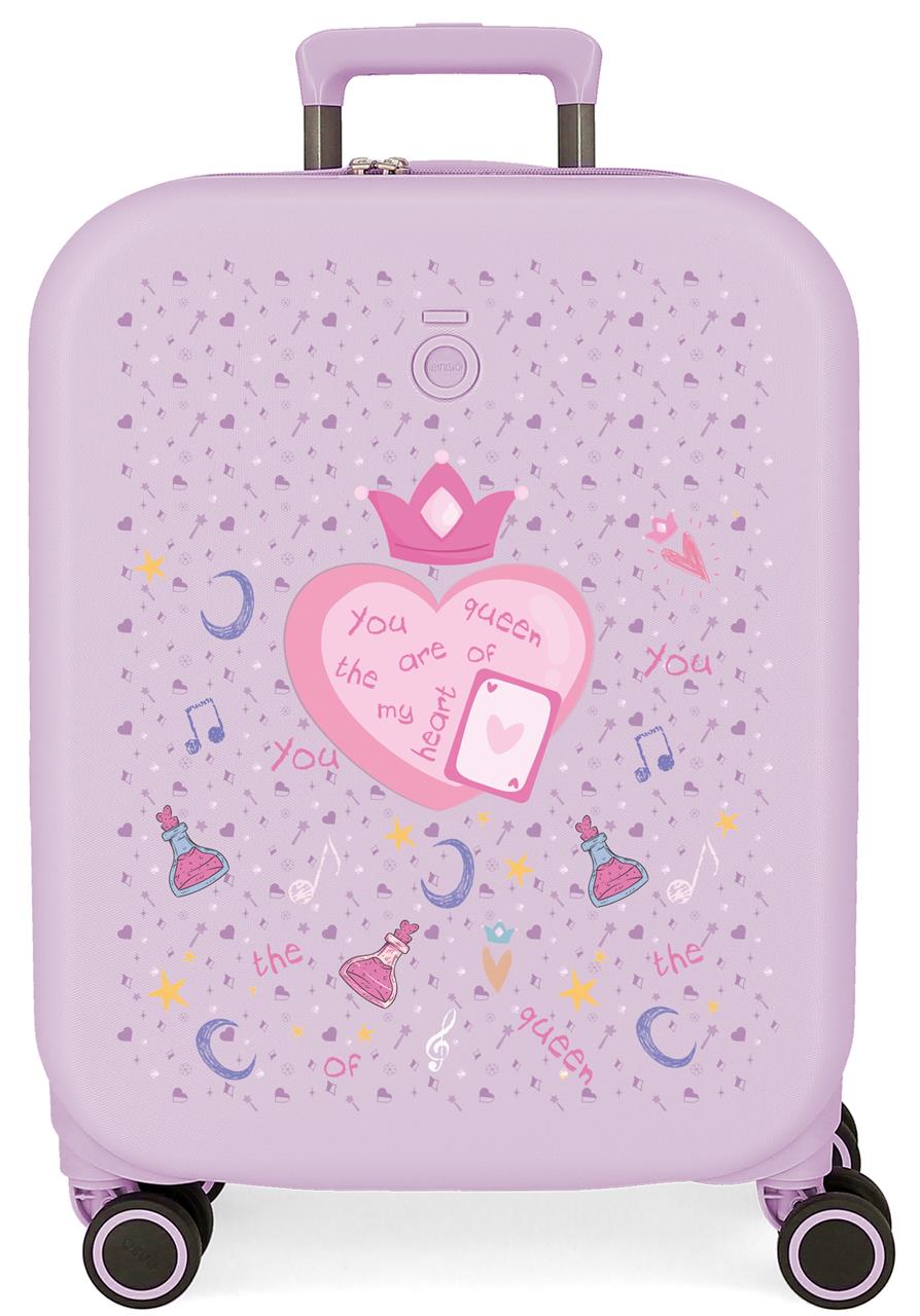 9958621 TROLLEY ABS 55CM.C/EXP.4R. ENSO QUEEN OF HEARTS LILAC