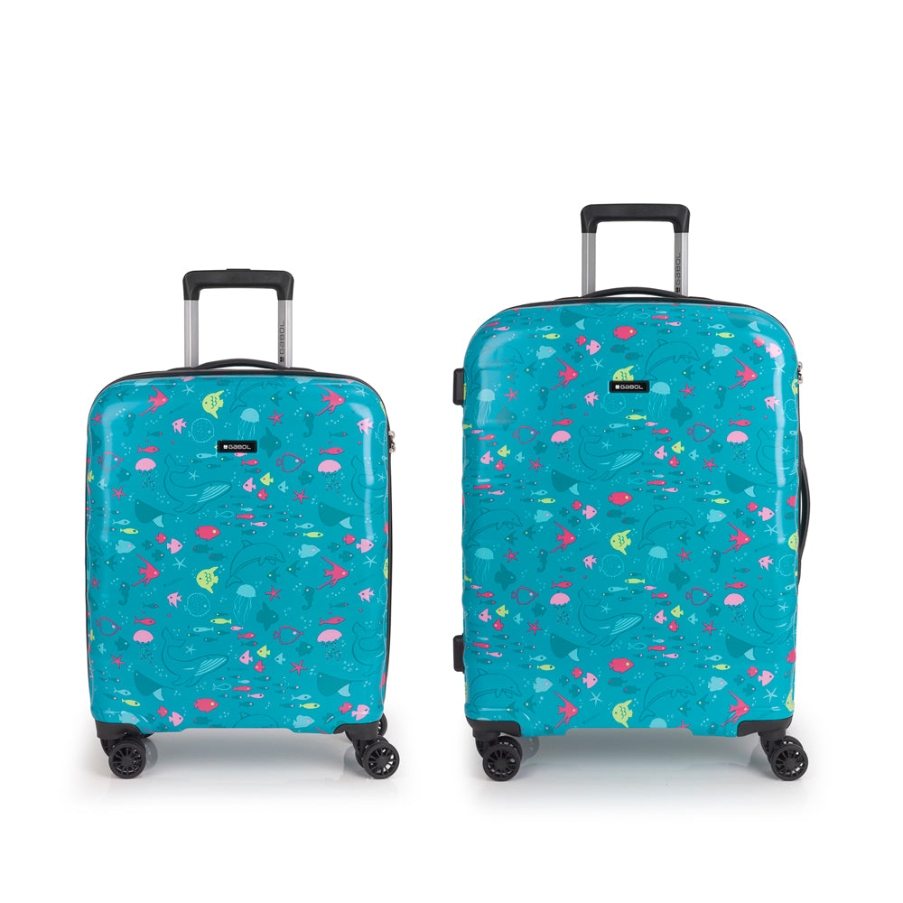GABOL LOT DE 2 VALISES CABINE ET MEDIUM ACQUA