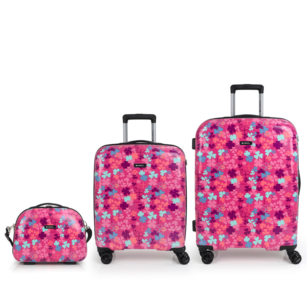 GABOL CABIN AND MEDIUM SUITCASE SET AND NECESER CLOVER
