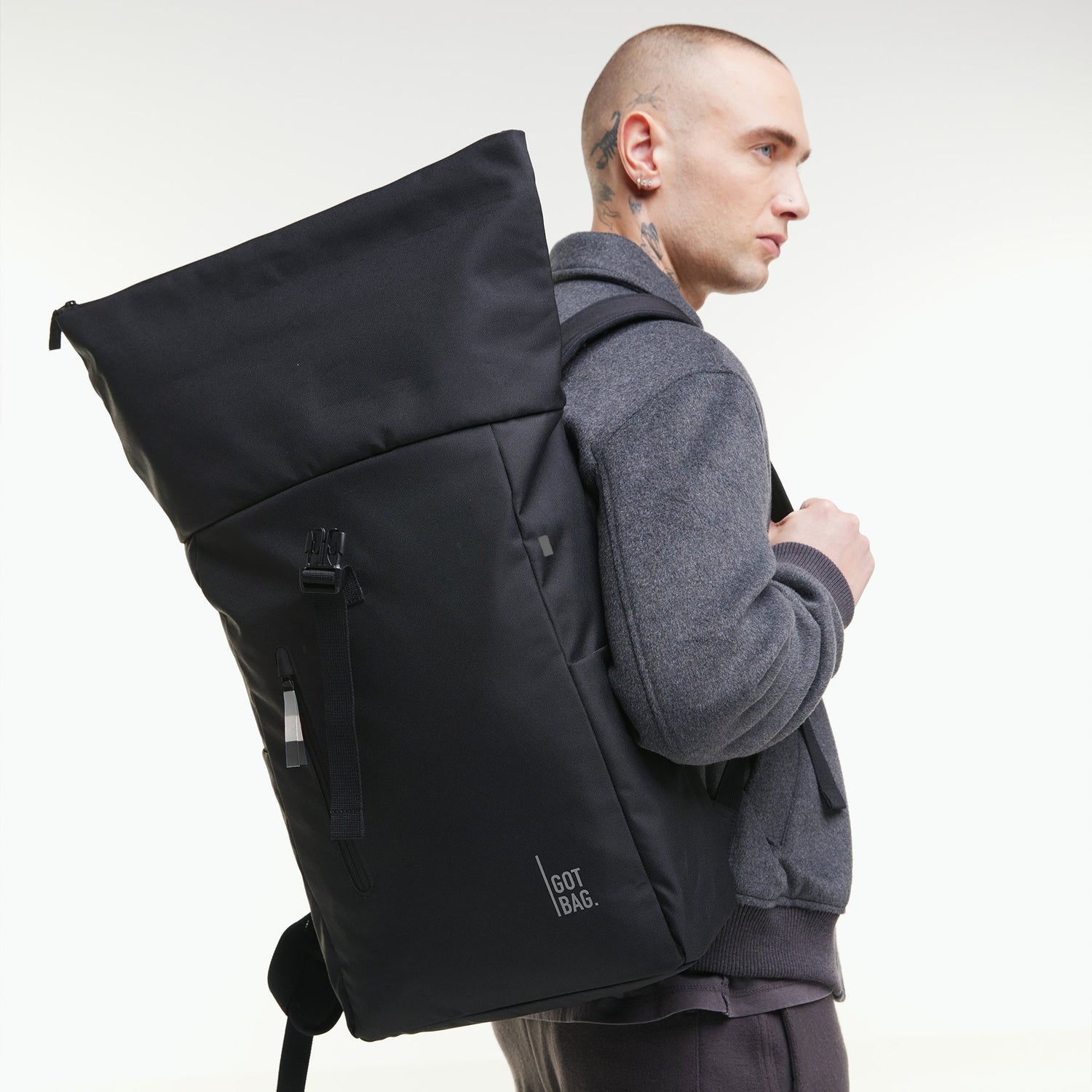 Tenho mochila de bolsa ROLLTOP Monocromático fácil