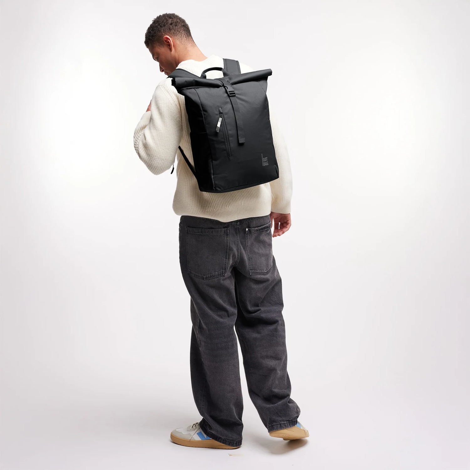 Tenho mochila de bolsa ROLLTOP Monocromático fácil