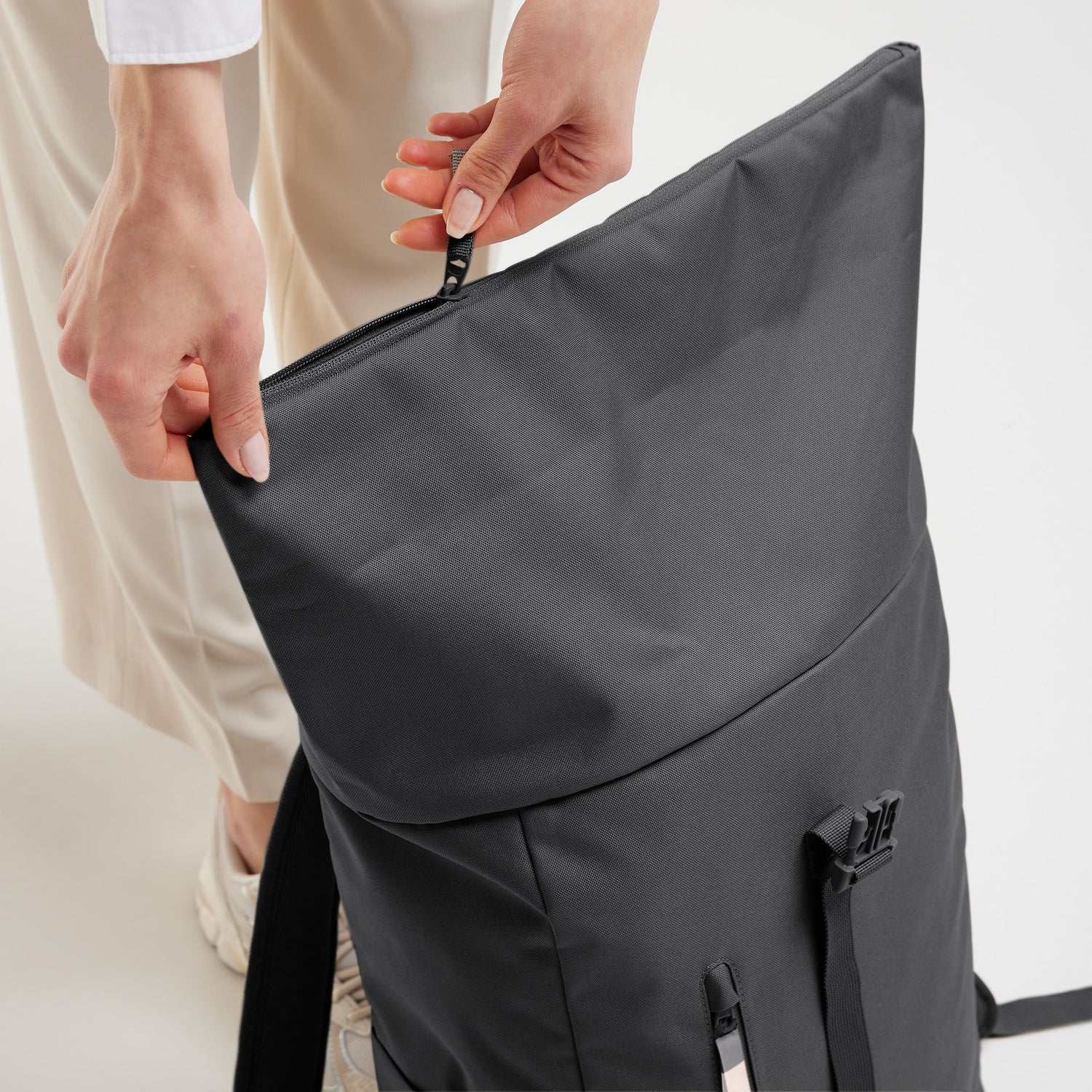 Tenho mochila de bolsa ROLLTOP Monocromático fácil