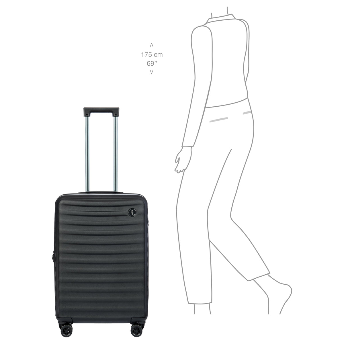 Bric's NAUSICAA MITTLERER KOFFER EXTENSIBLE 70CM SCHWARZ