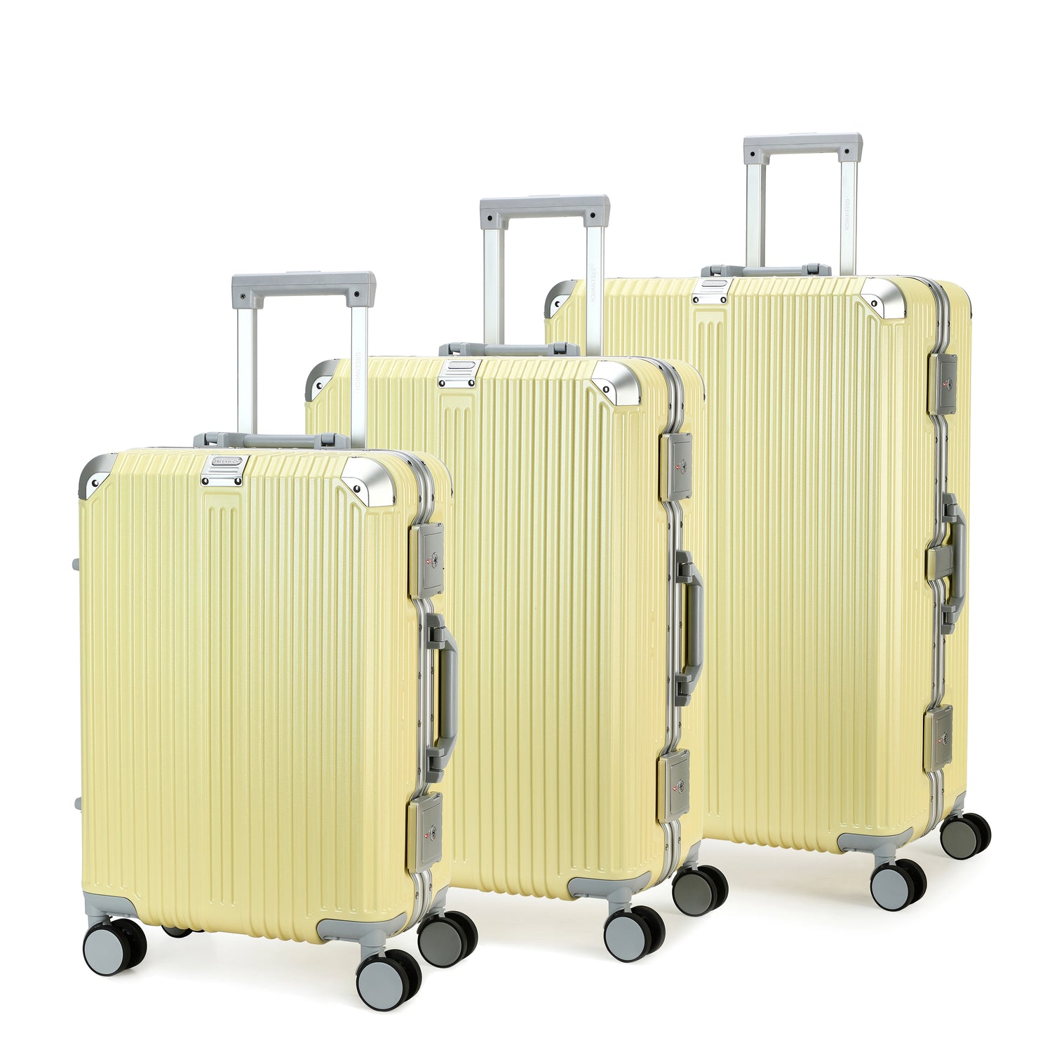 GREENWICH Set di Valigie IN ALLUMINIO FRAME 55cm/69cm/78 cm DOHA