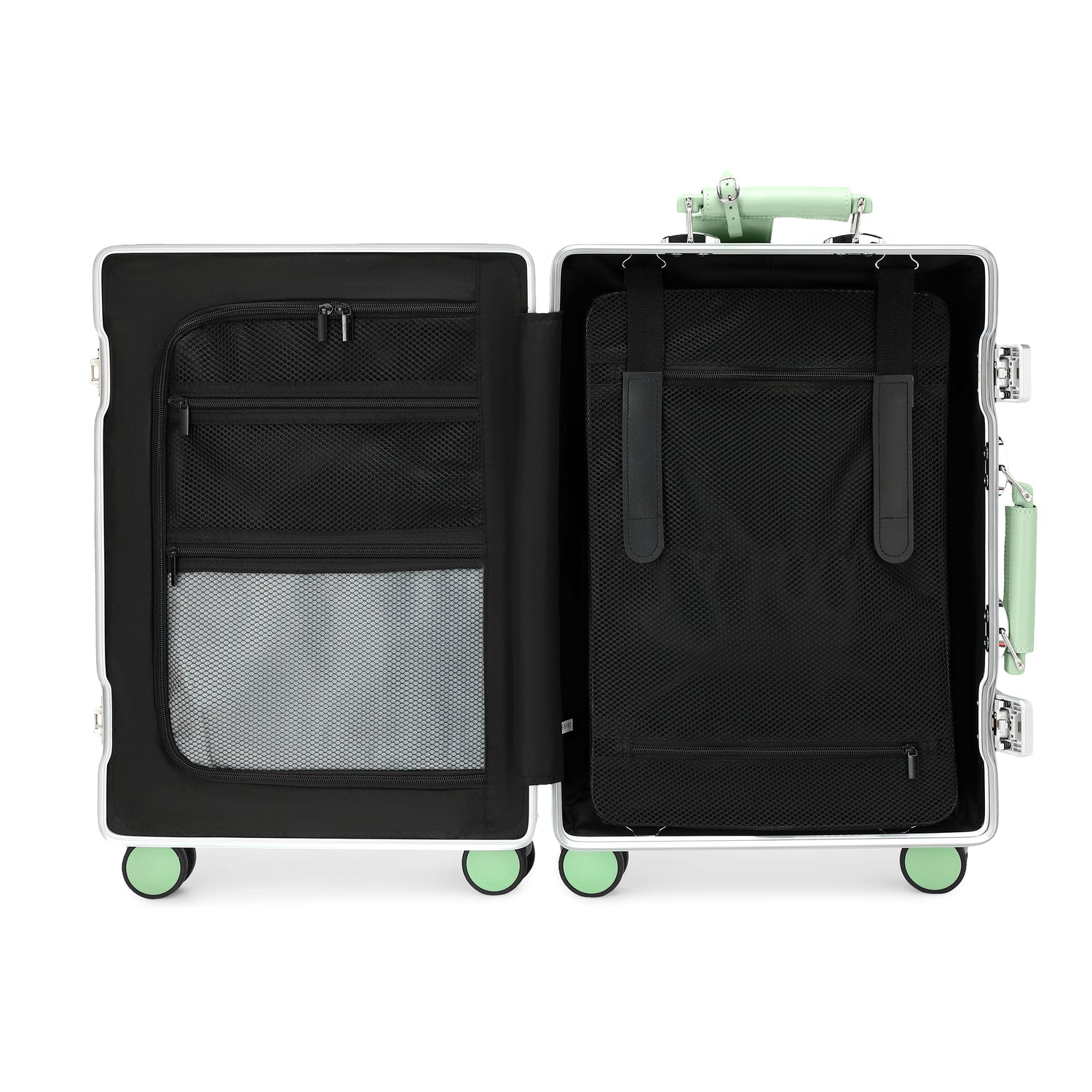 GREENWICH Valise cabine Aluminium avec poignée en cuir végétalien NEW JERSEY