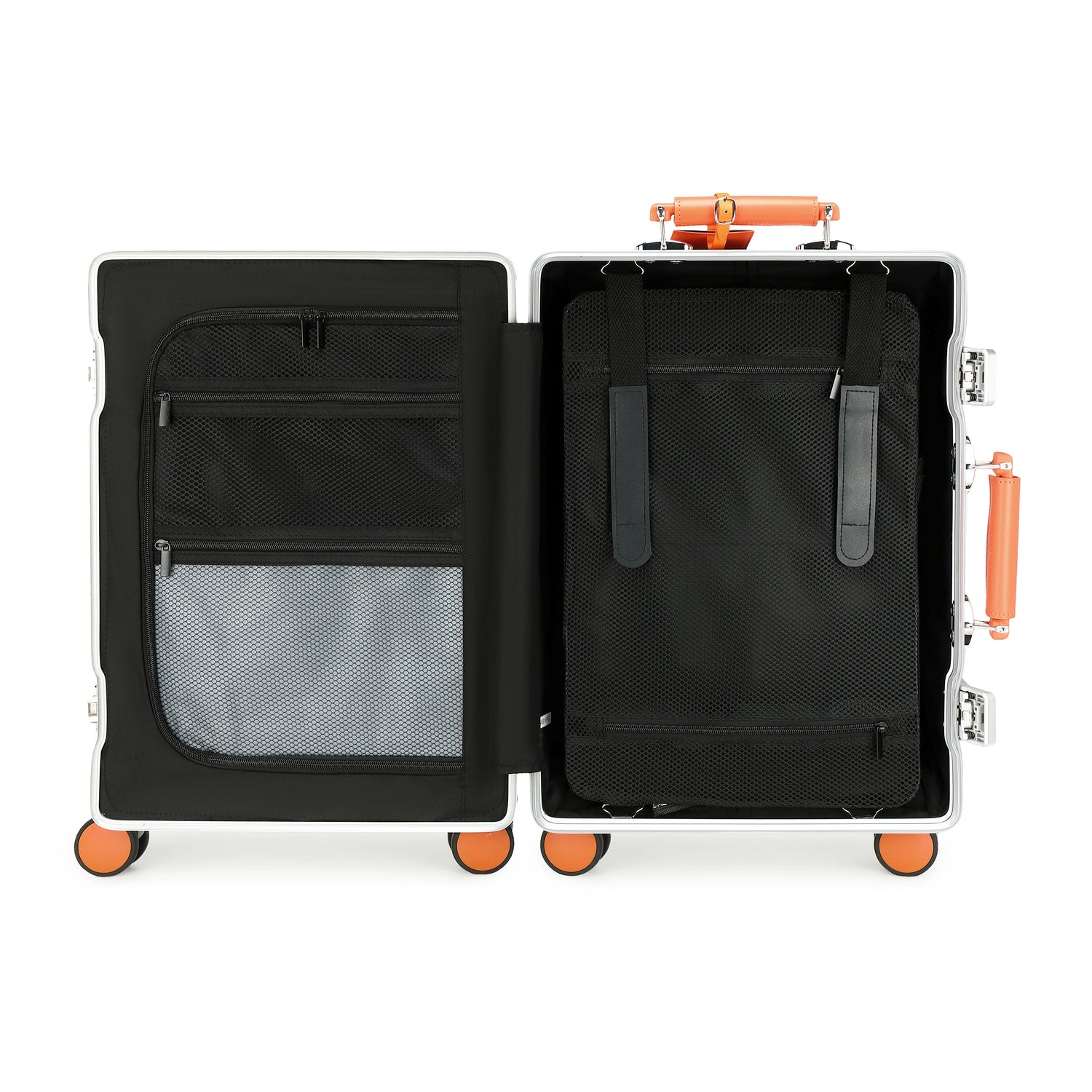 GREENWICH Valise cabine Aluminium avec poignée en cuir végétalien NEW JERSEY