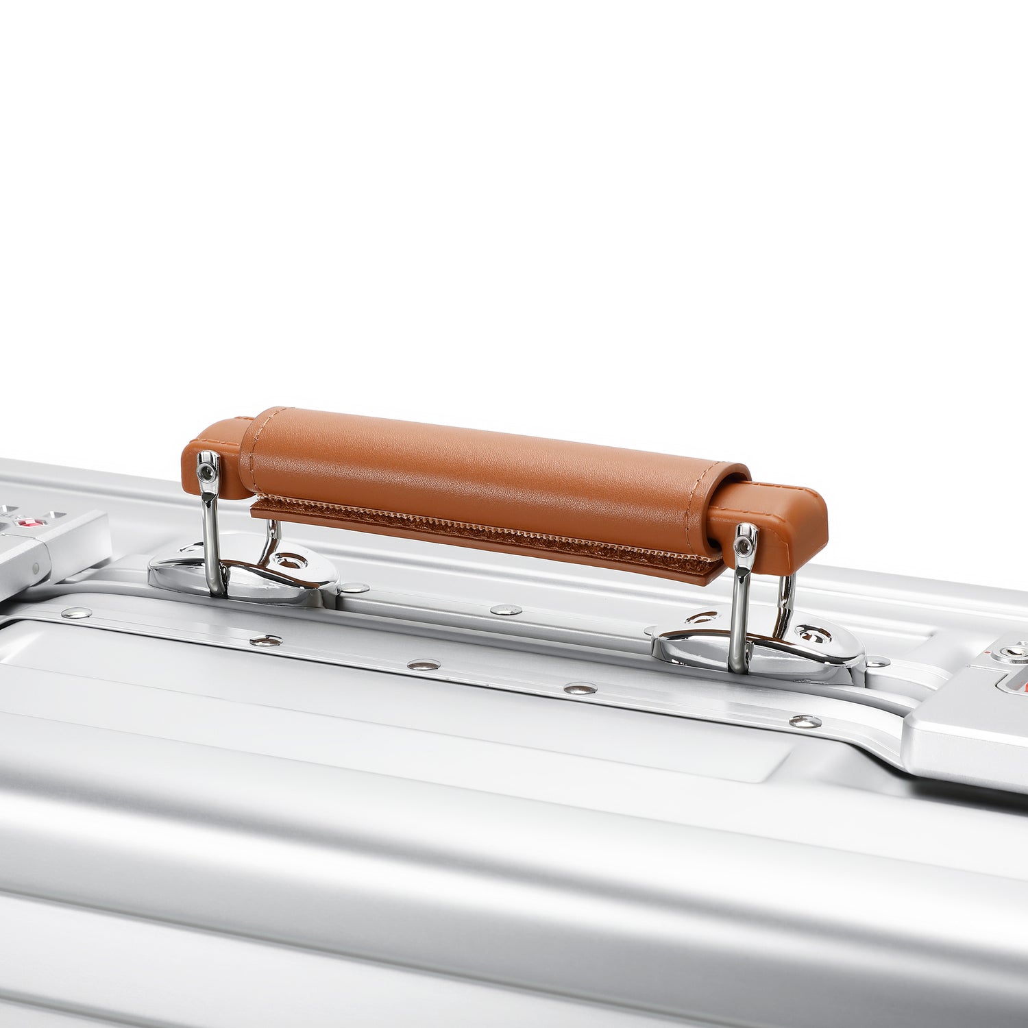 GREENWICH Großer Aluminiumkoffer mit Griff aus veganem Leder NEW YORK 2.0