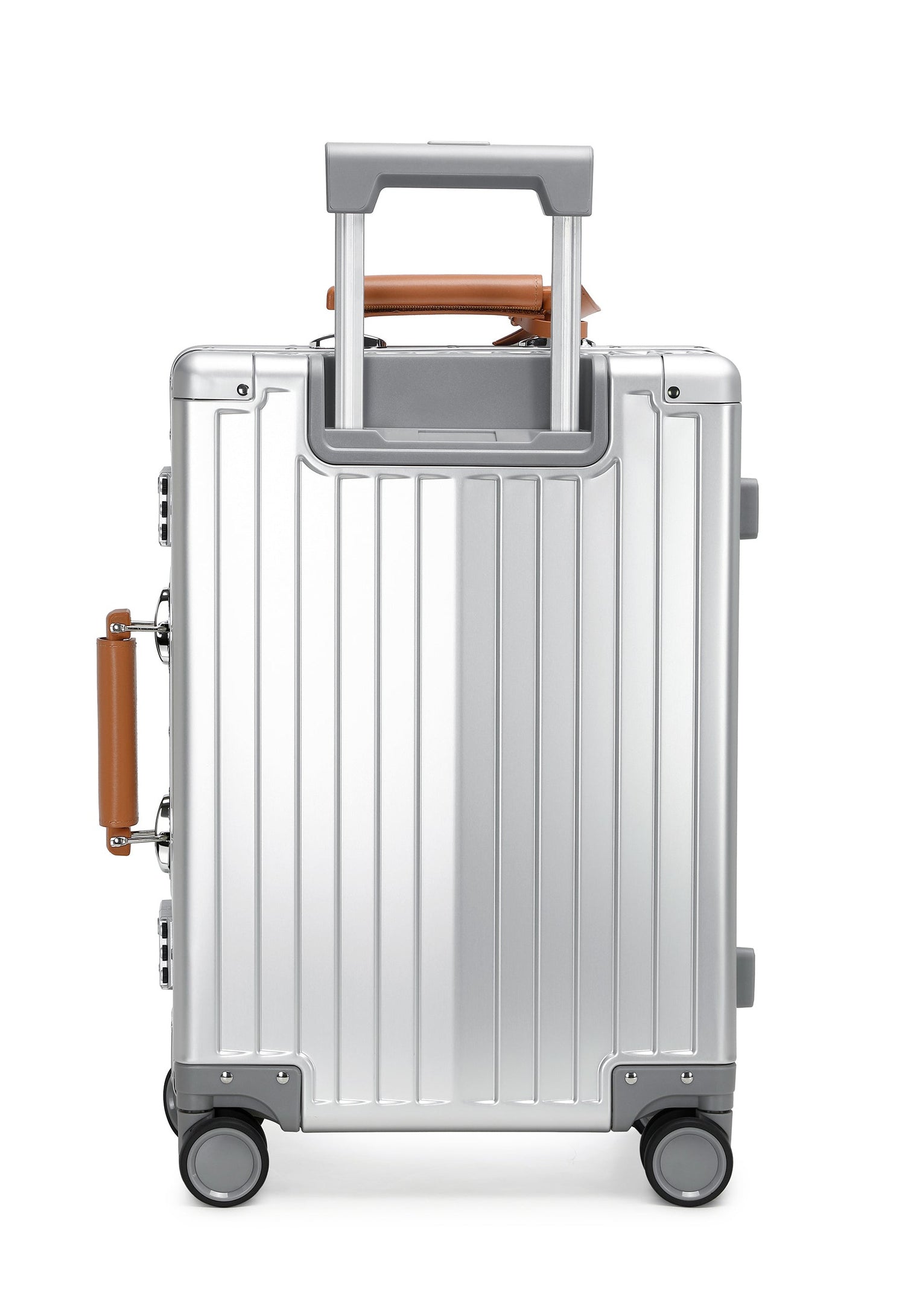 GREENWICH Großer Aluminiumkoffer mit Griff aus veganem Leder NEW YORK 2.0