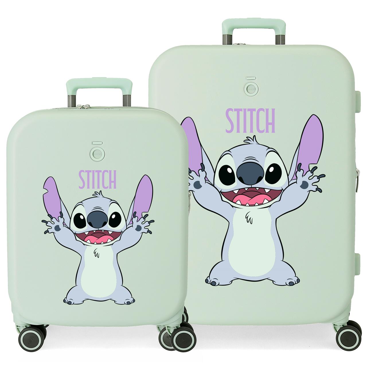 3199542 SET/2 TROLLEY ABS 55-70CM.4R. STITCH PLAYFUL MENTA