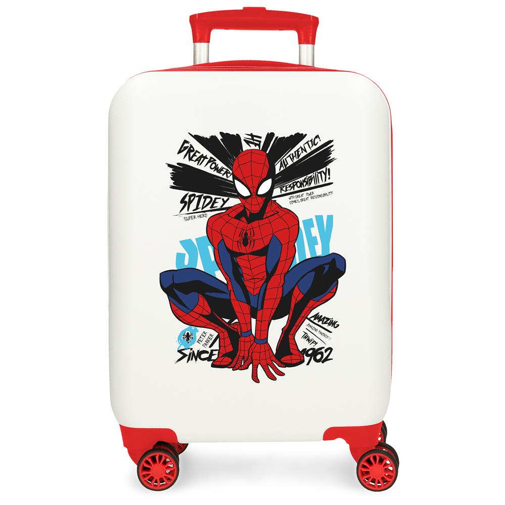 TROLLEY ABS 50CM.4R. SPIDERMAN INCROYABLE BLANC-ROUGE C.105