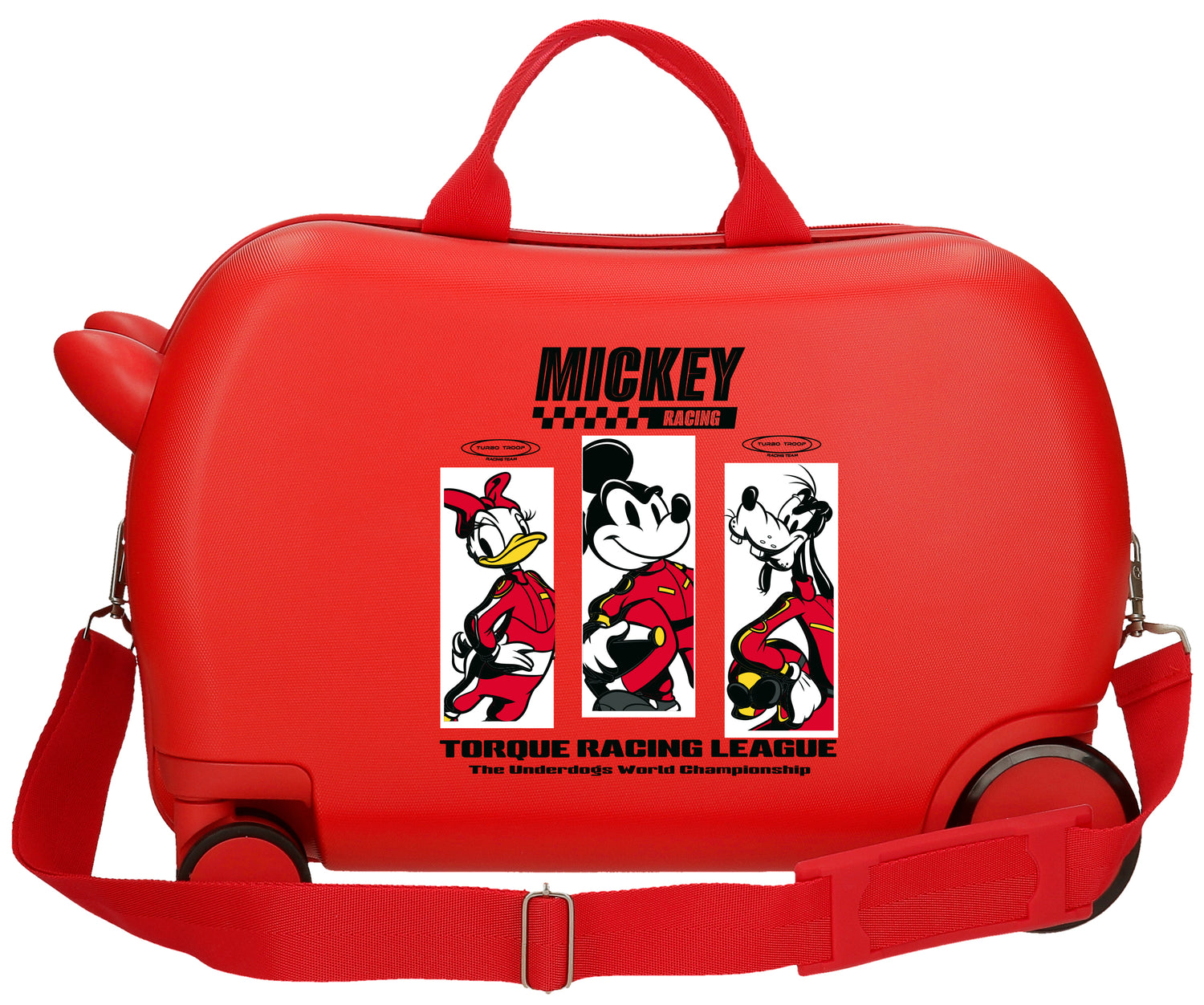 MALETA INF.ABS 4R.(2 MULTI.) 45CM. MICKEY RACING RED