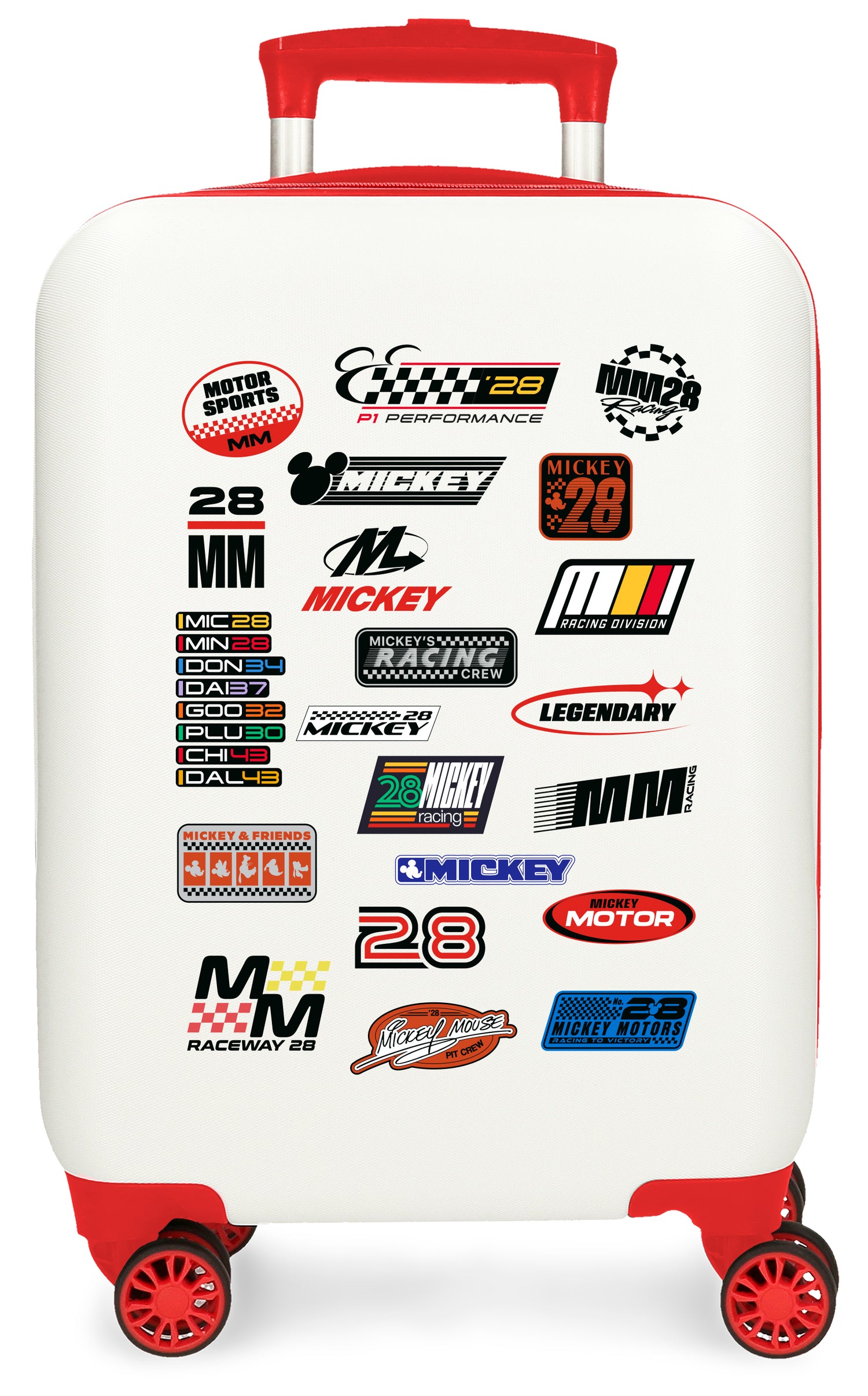 TROLLEY ABS 50CM.4R. MICKEY MM28 RACING WEISS-ROT