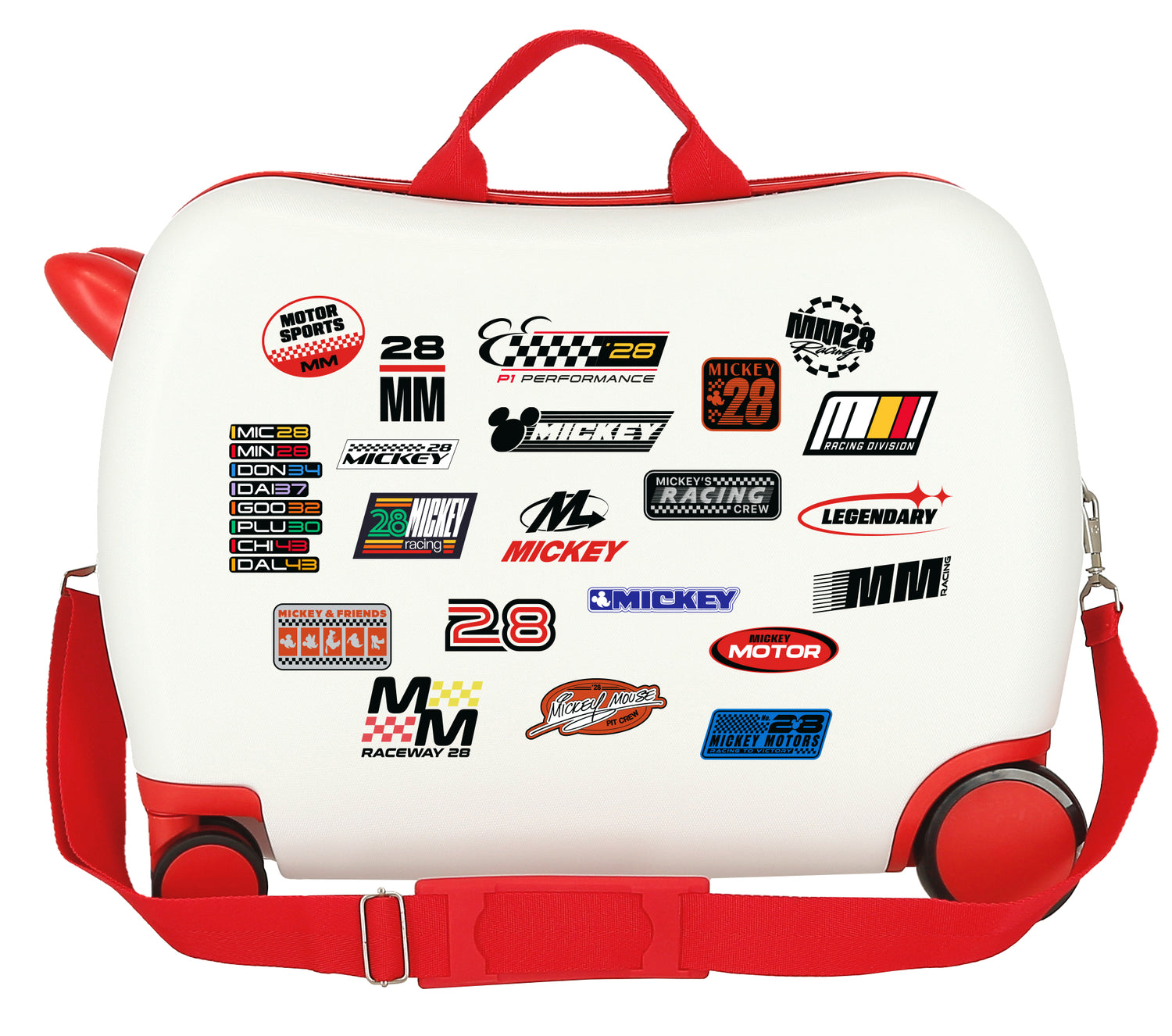 INF.ABS Kuffert 4R.(2 MULTI.) 50CM. MICKEY MM28 RACING HVID