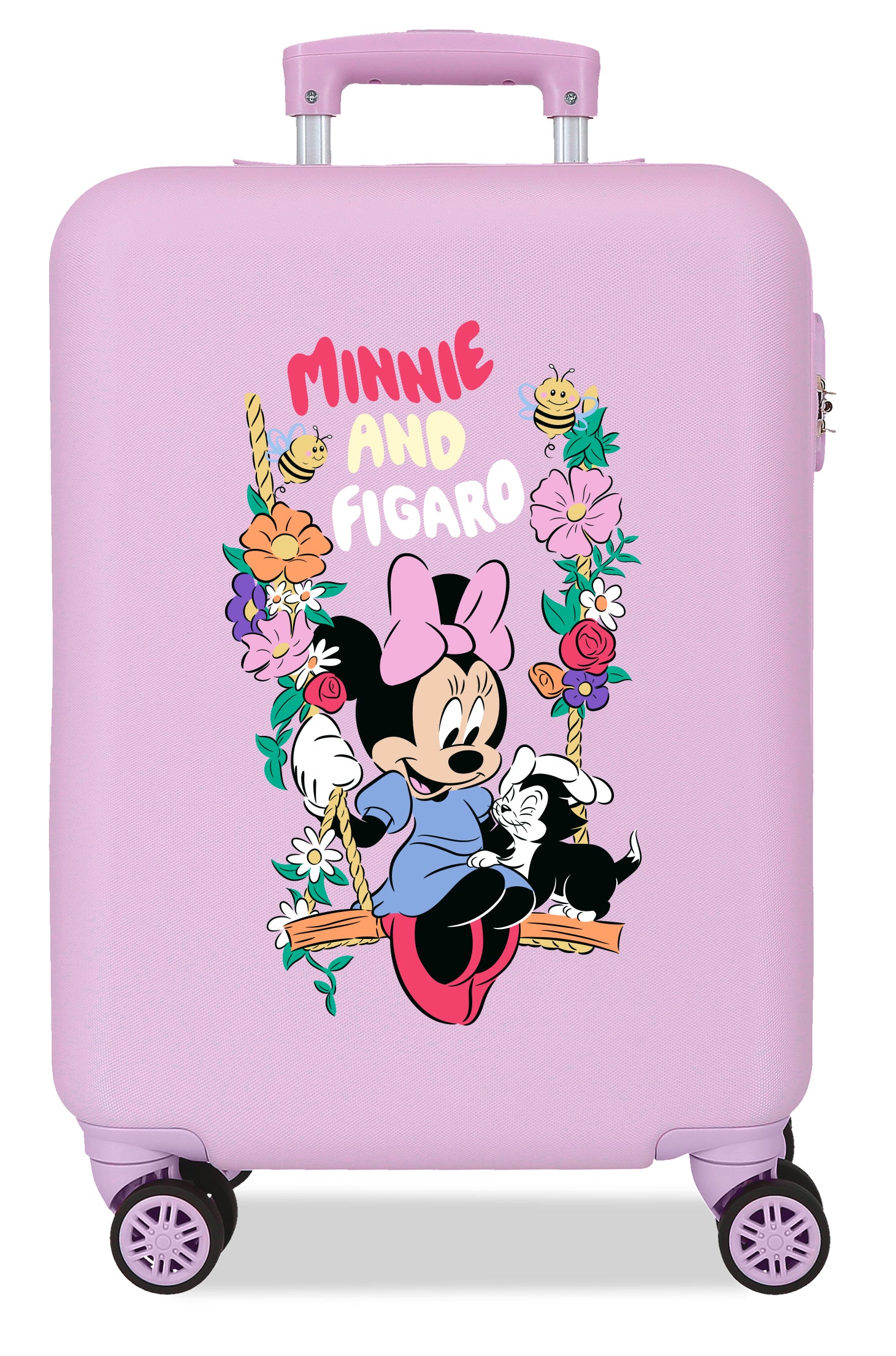 TROLLEY ABS 55CM.4R. MINNIE E FIGARO LILLA