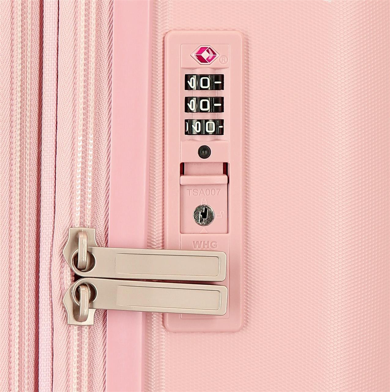 3739328 TROLLEY ABS 55CM.4R. MICKEY & MINNIE Kisses NUDE