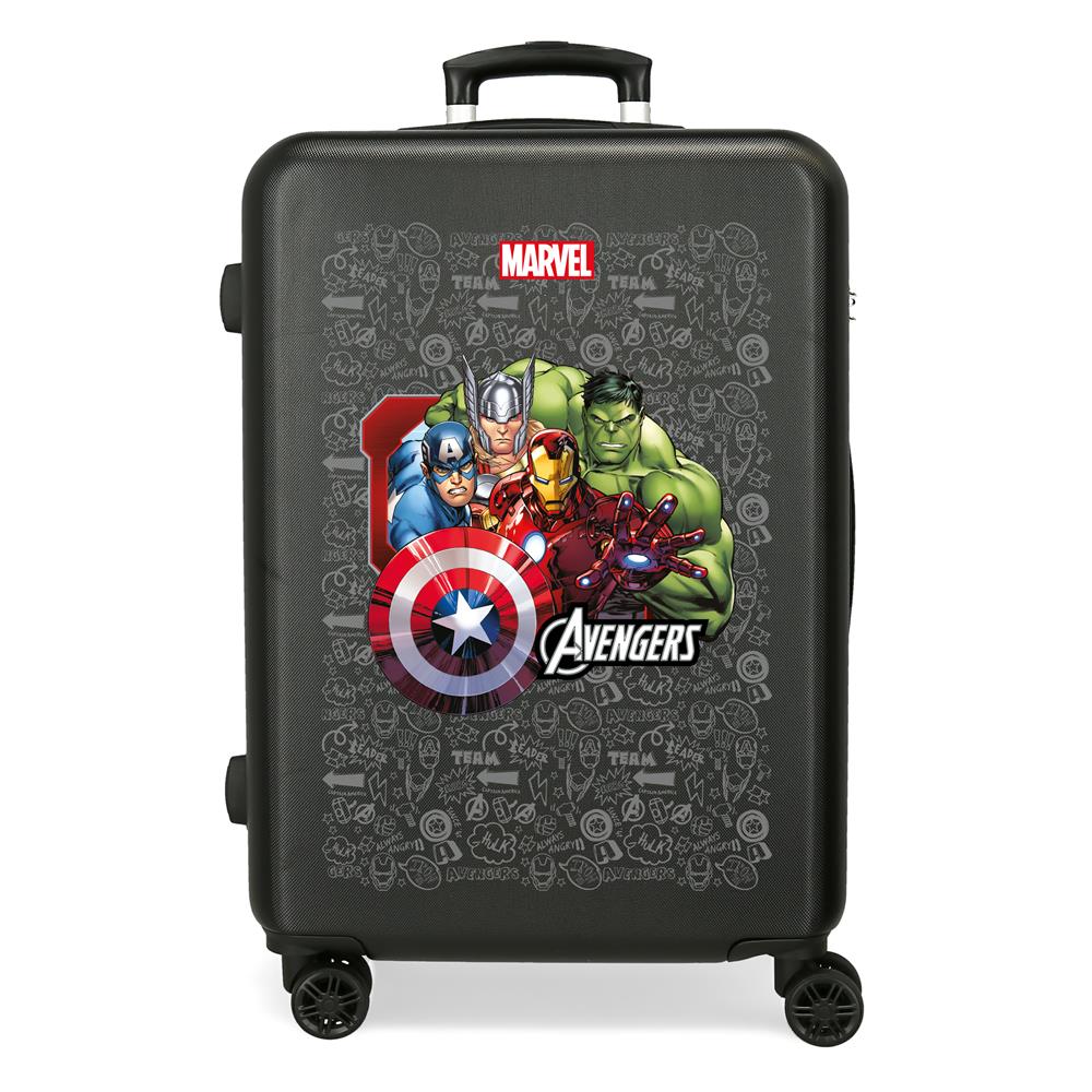 TROLLEY ABS 65CM.4R. TEAM AVENGERS NERO C.101