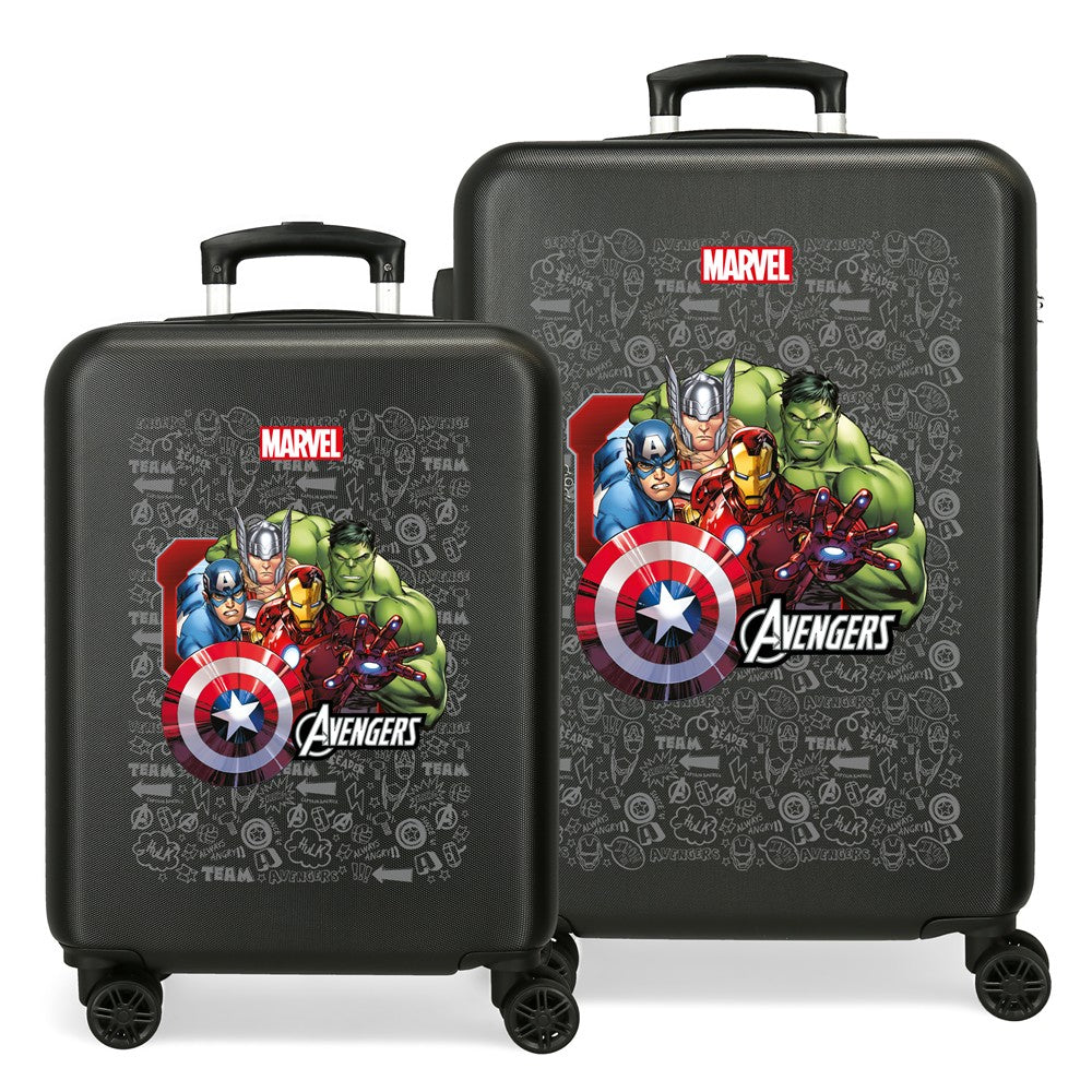 SET/2 TROLLEY ABS 55-65CM.4R. TEAM AVENGERS BLACK C.102