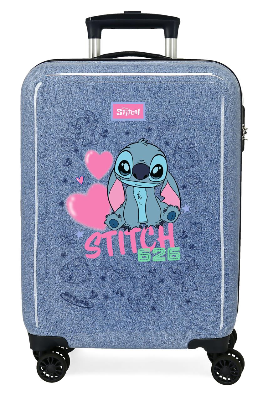 3291142 TROLLEY ABS 55CM. 4R. CUORI DI PUNTO DENIM