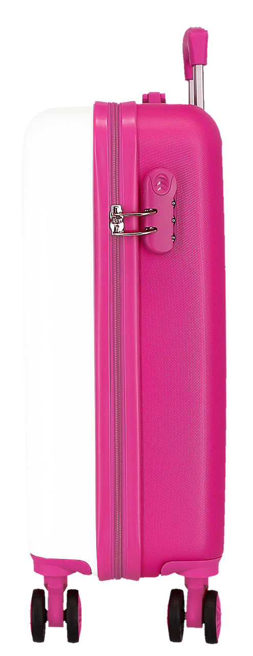 TROLLEY ABS 55CM.4R. LIZZIE MCGUIRE BLANC-FUCHSIA