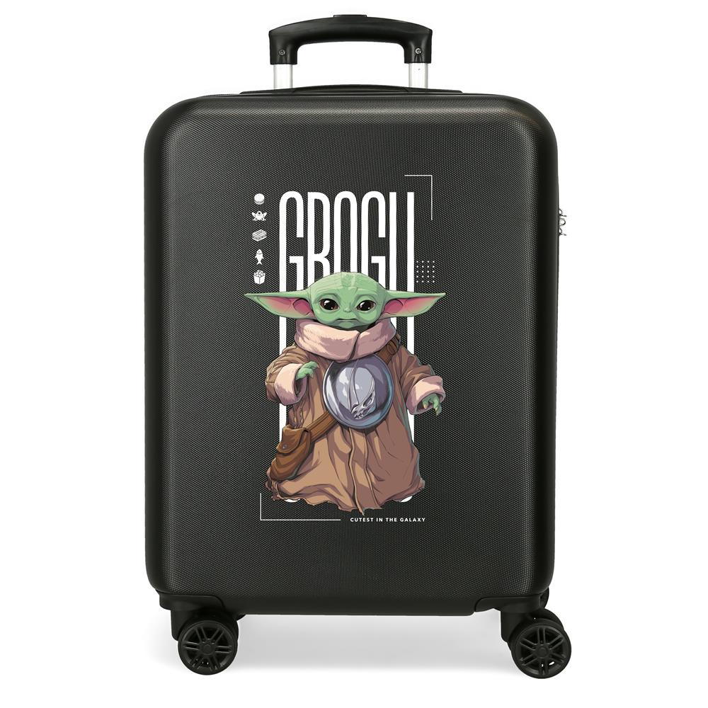 TROLLEY ABS 55CM.4R. THE MANDALORIAN ZWART GROGU C.100