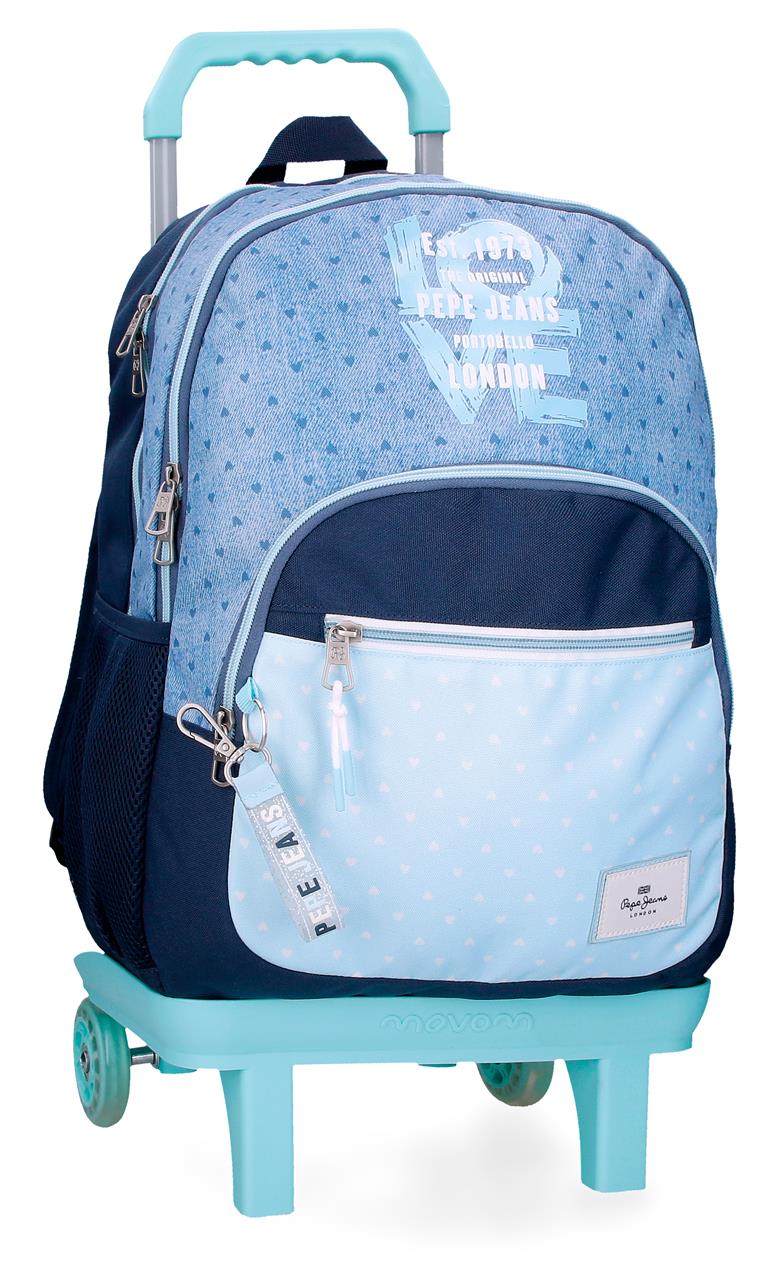 68225T2 MOCHILA ADAP.44CM.2C.C/CARRO PJL NONI DEMIN AZUL C