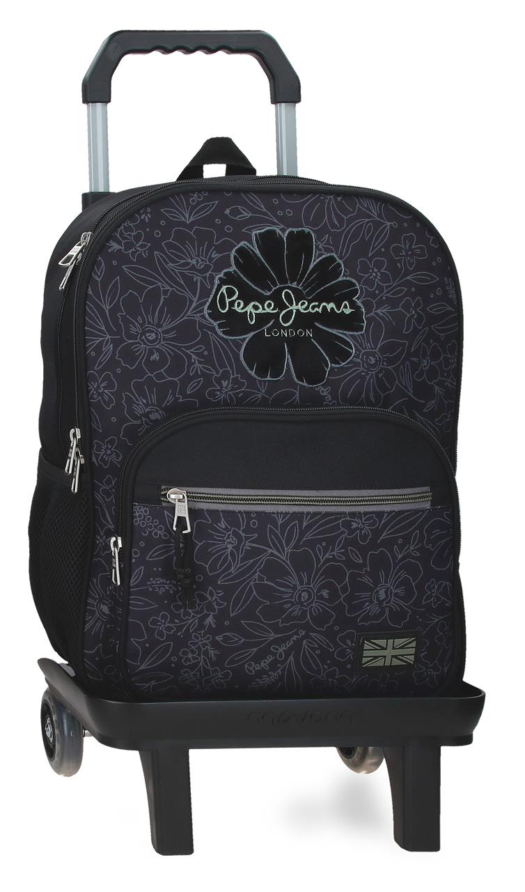 61322V1 ADAP BACKPACK. 40CM 2C. C/CARRO. PJL ELOISE BLACK