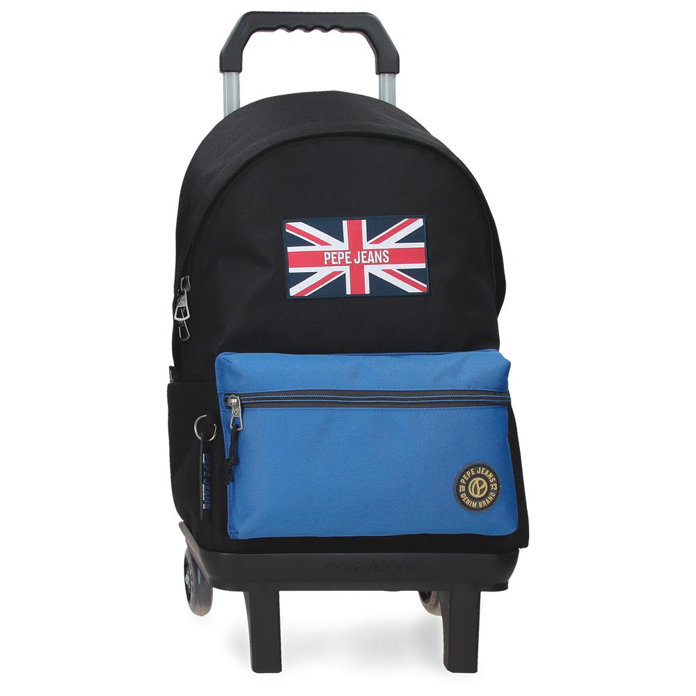 61523V2 ADAP-RUCKSACK. 44CM. C/CARRO. PJL HENRY BLACK