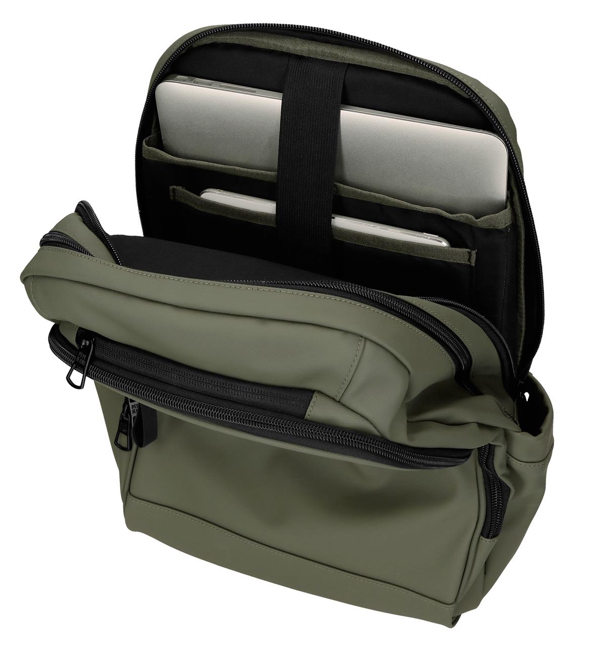 MOCHILA ADAP. 2C. PORTAORD & TABLET PJL DUDLEY VERDE OSCUR